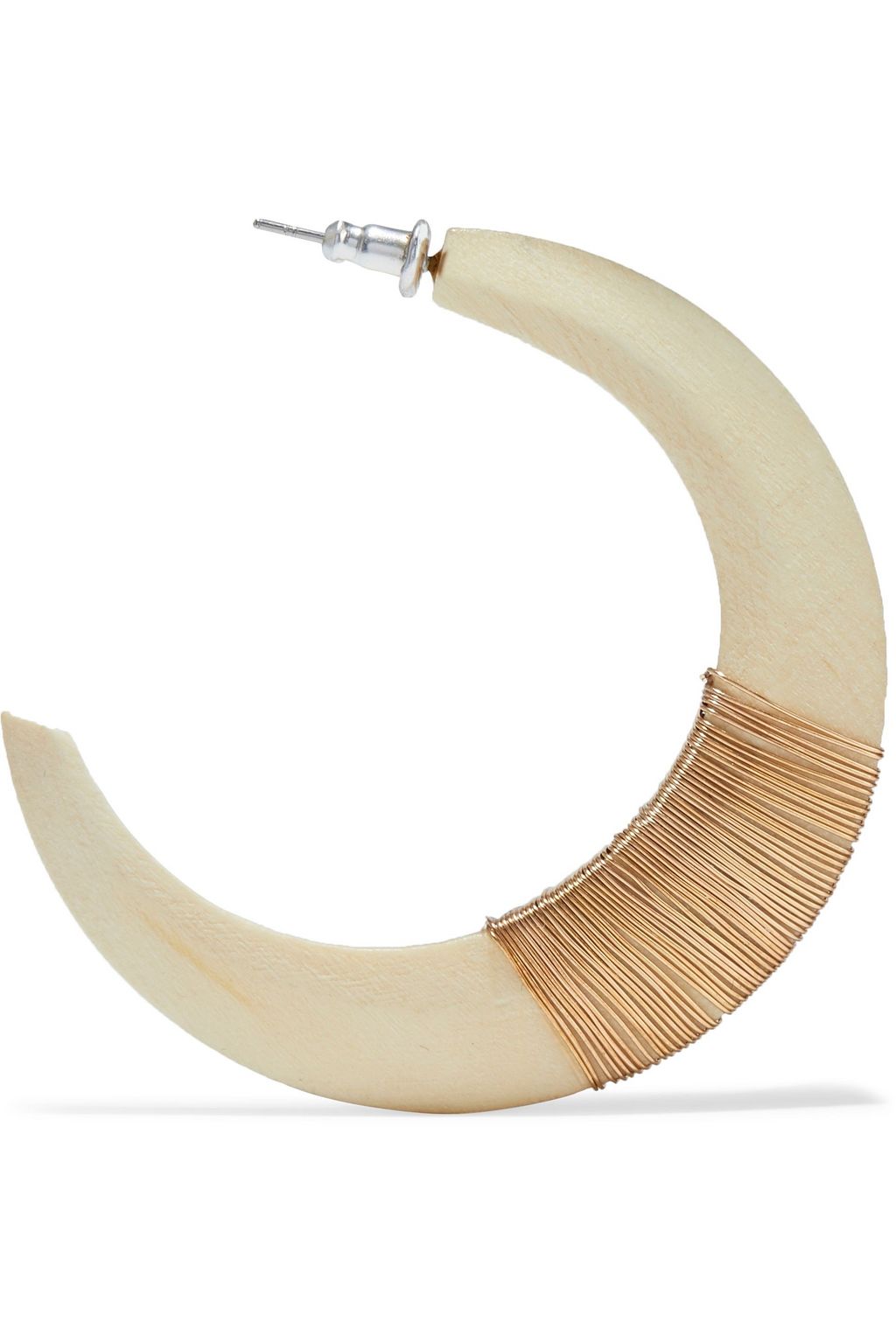 KENNETH JAY LANE Gold-plated wood hoop earrings