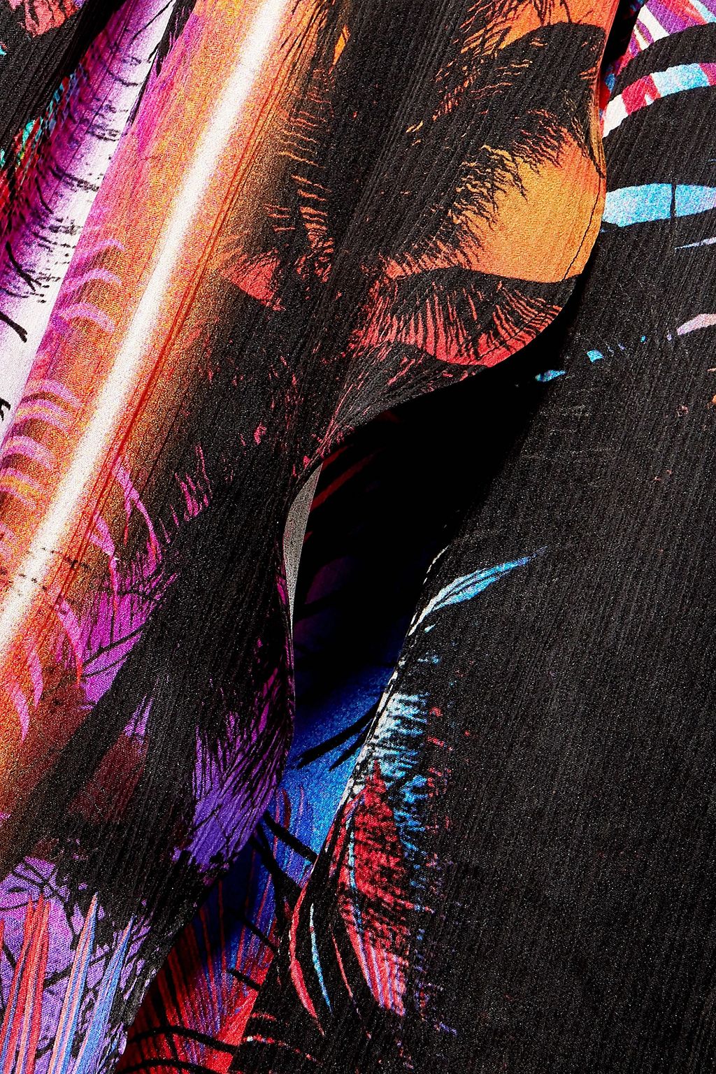 BALMAIN Pleated printed washed-silk halterneck maxi dress