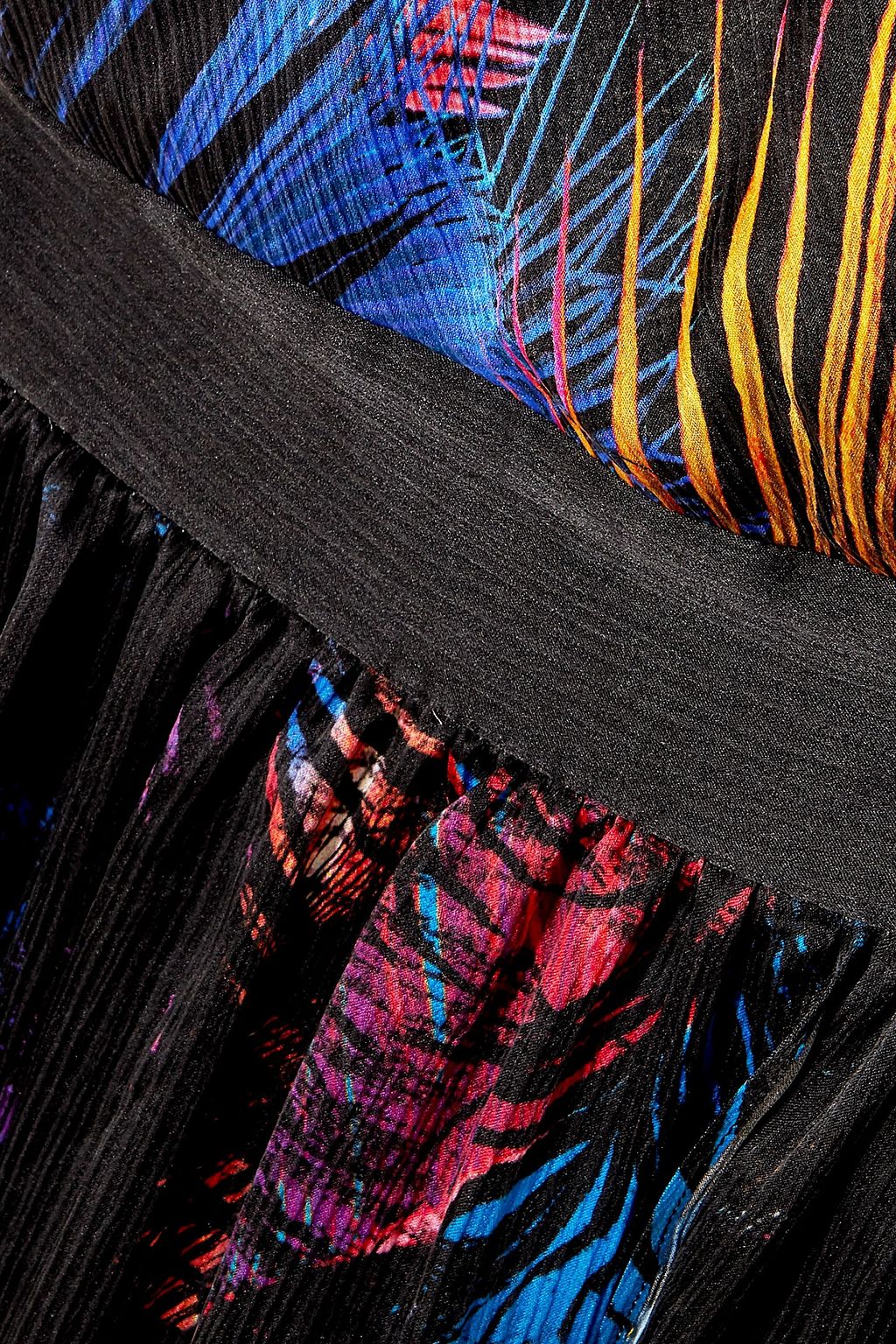 BALMAIN Pleated printed washed-silk halterneck maxi dress