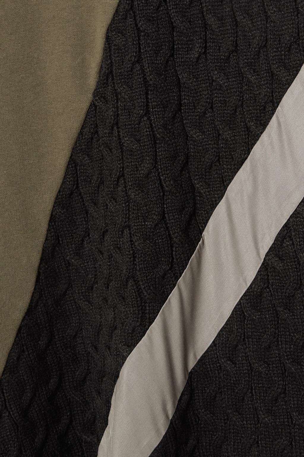 KOCHÉ Asymmetric cotton-jersey, cable-knit and crepe dress