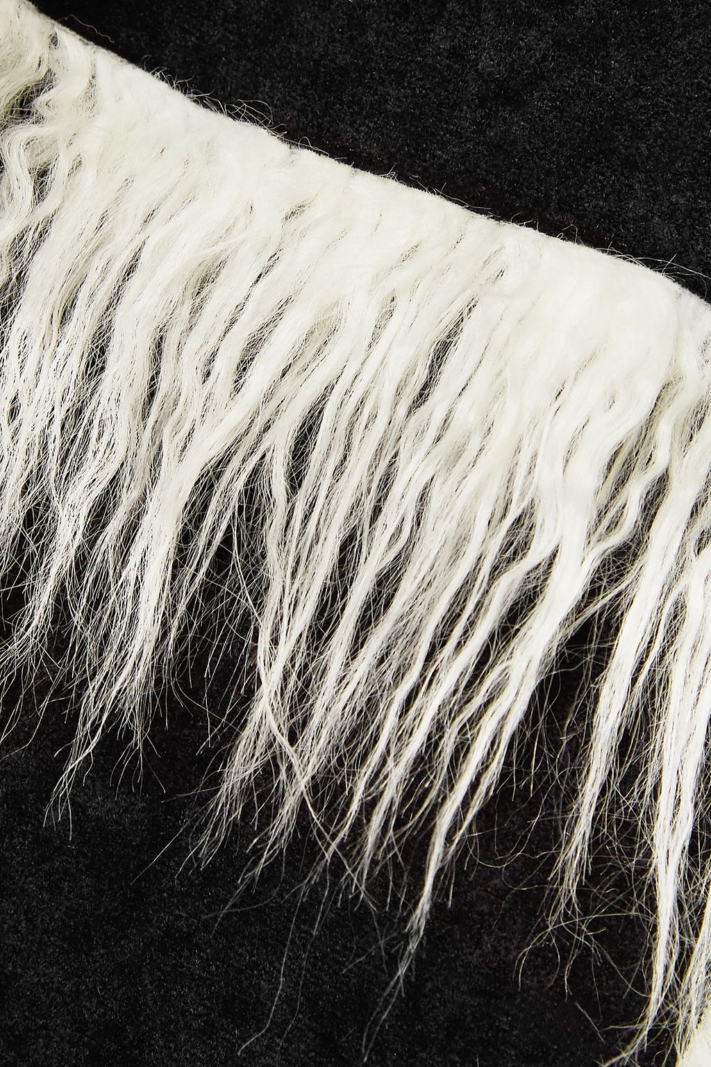 HOUSE OF FLUFF Faux fur-trimmed velvet coat