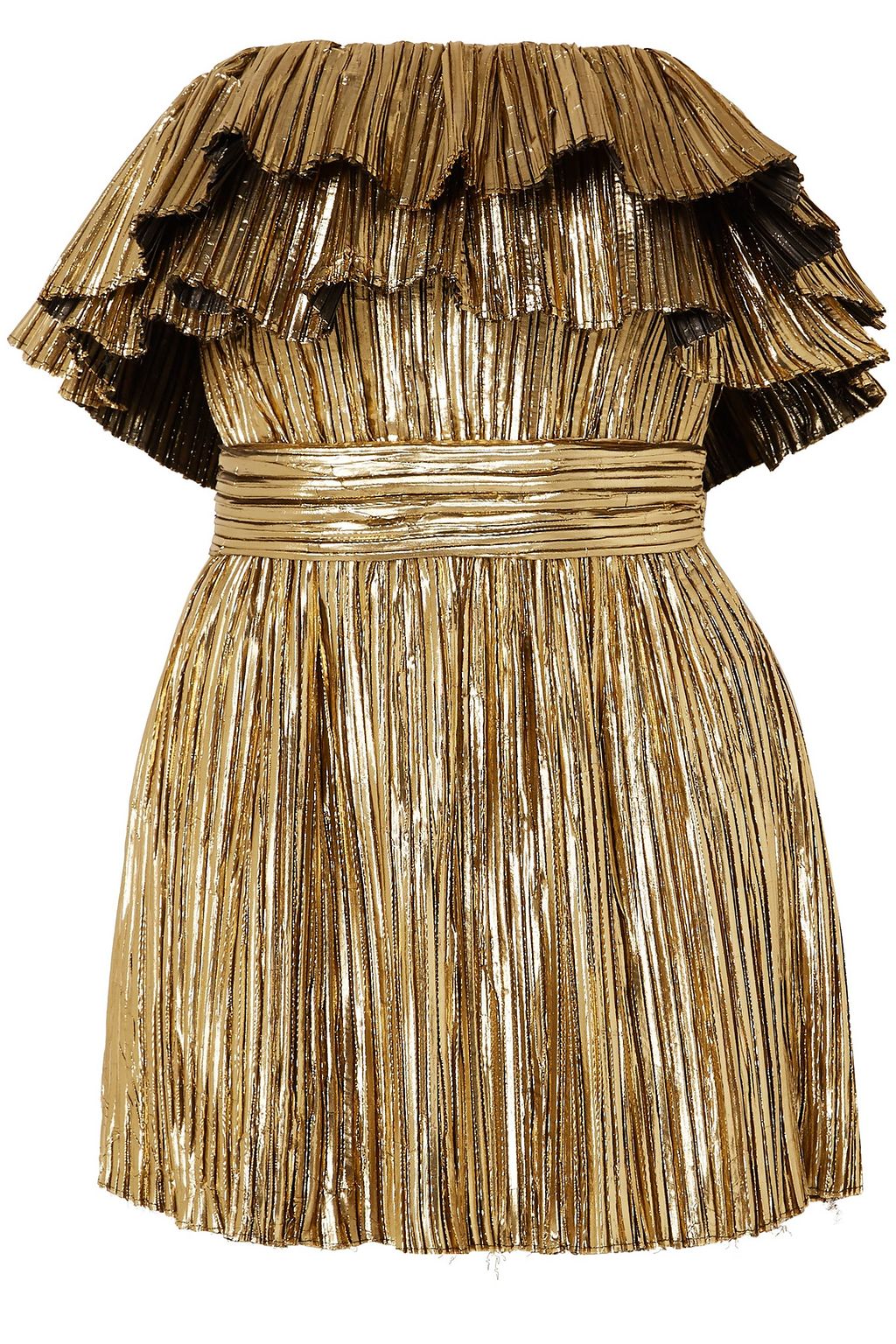 saint laurent gold dress