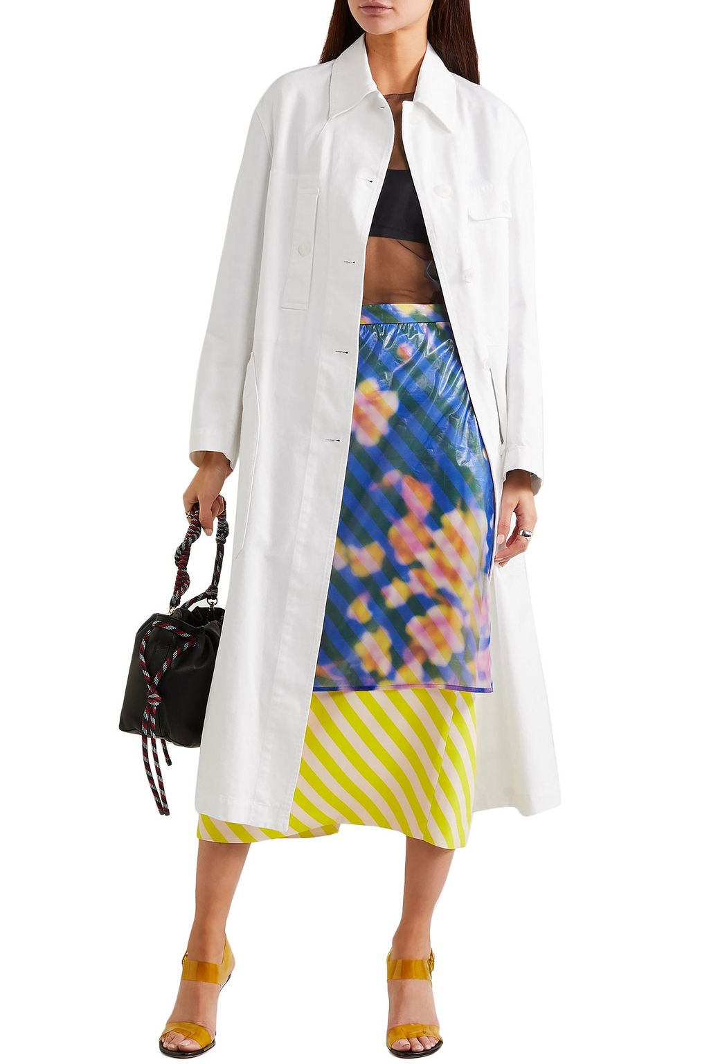 DRIES VAN NOTEN Oversized cotton-gabardine coat