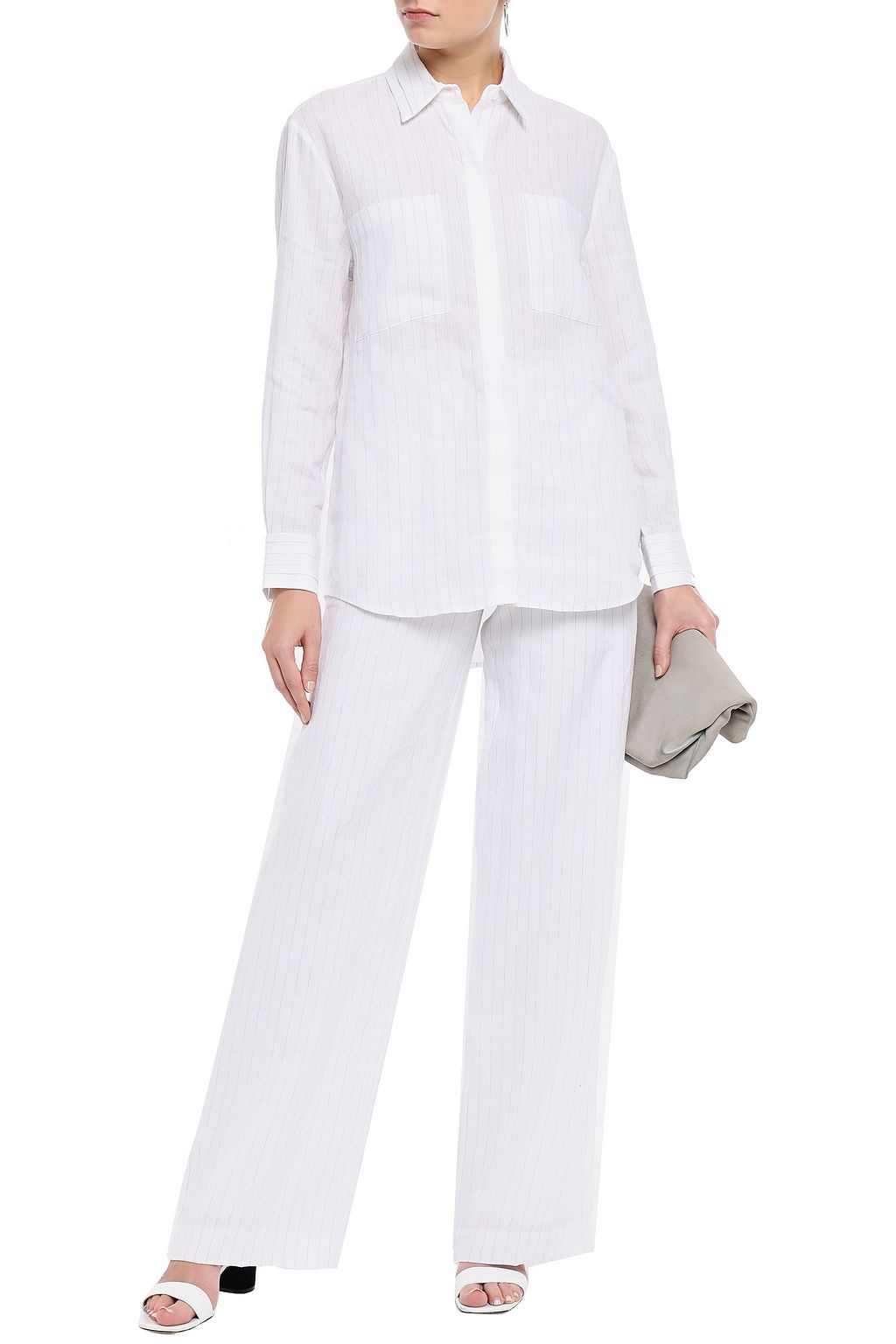 EQUIPMENT Arwen pinstriped linen wide-leg pants