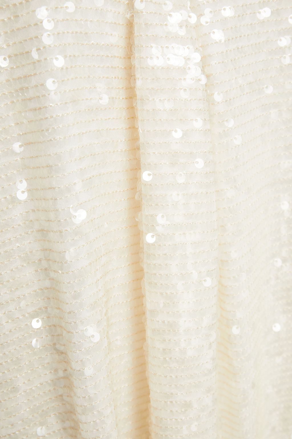 ADAM LIPPES Gathered sequined georgette top