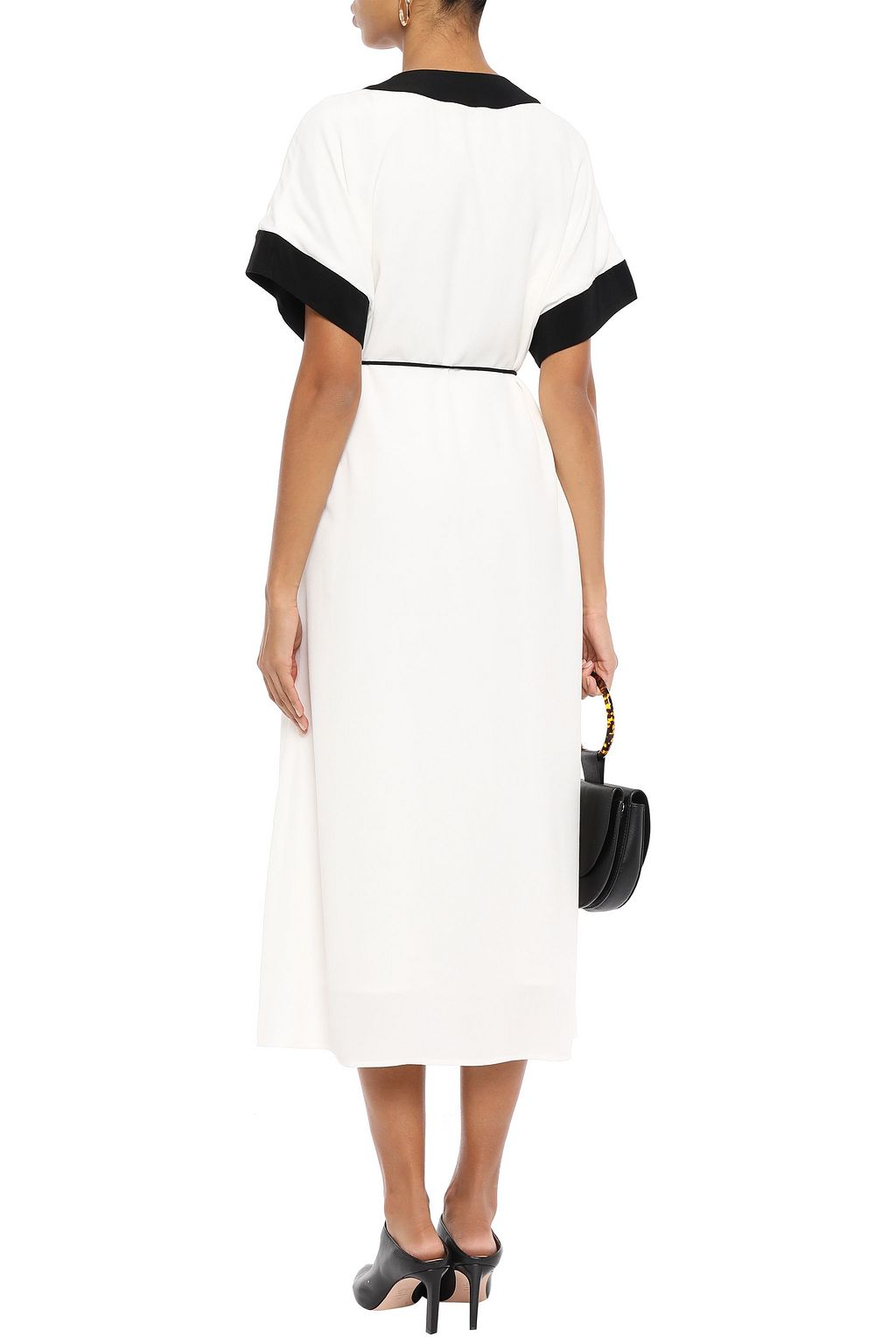 EQUIPMENT Claudine belted two-tone crepe midi dress