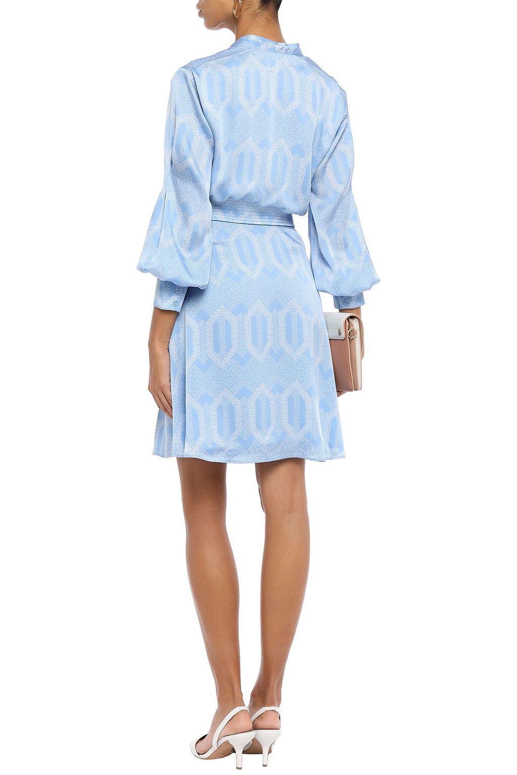 EQUIPMENT Fanetta belted printed washed-satin mini wrap dress