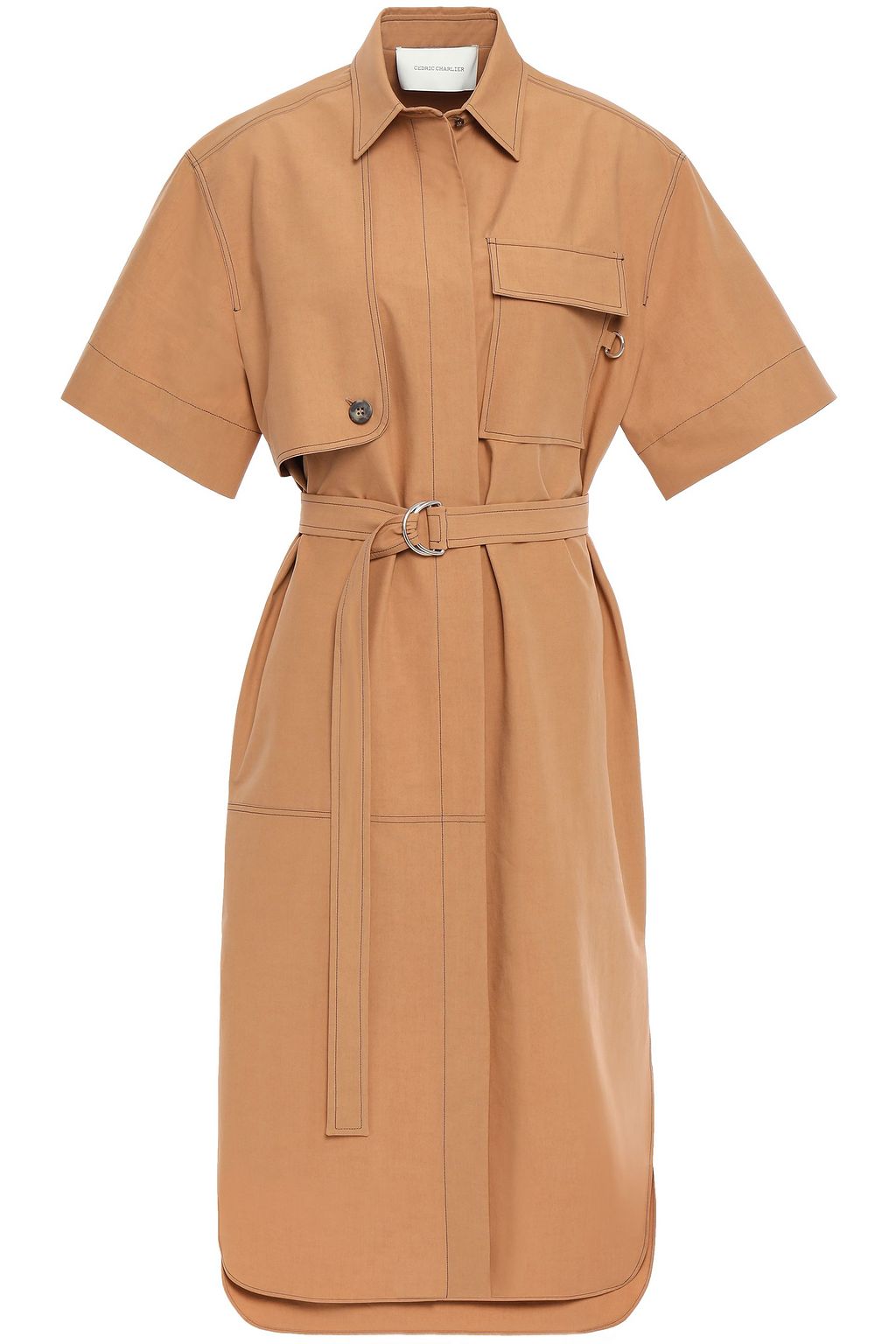 camel shirt dress
