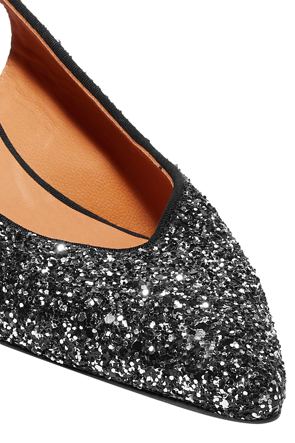 GANNI グリッター加工 レザー バックストラップパンプス