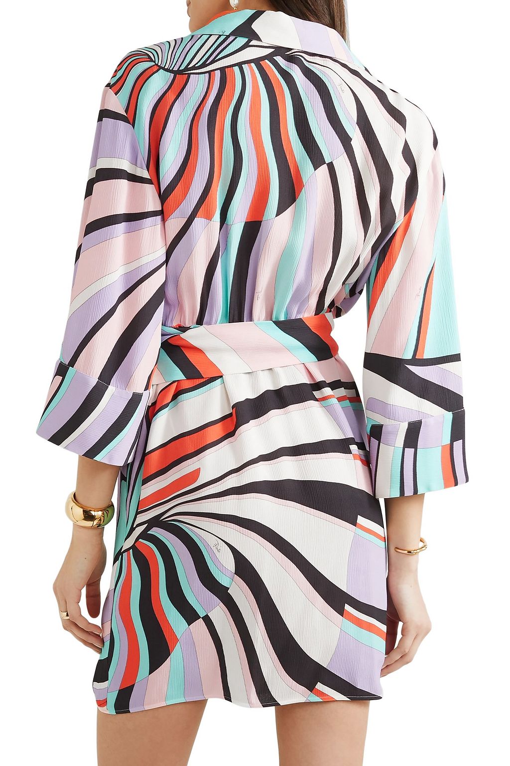 PUCCI Wrap-effect printed crinkled-crepe mini dress