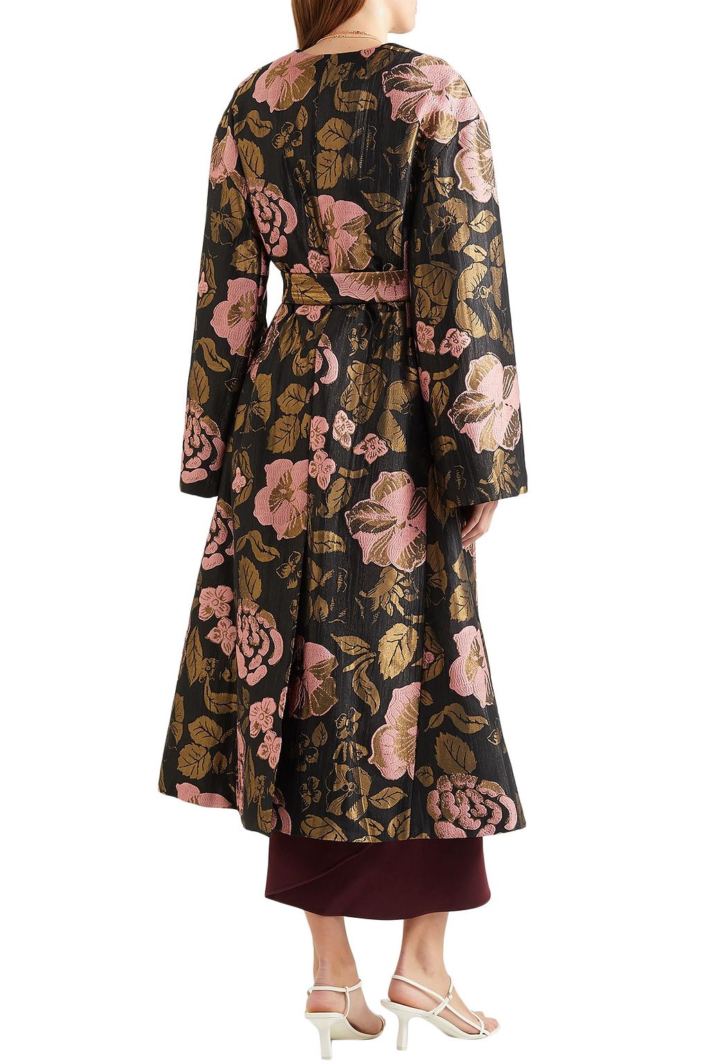 ETRO Belted metallic jacquard coat
