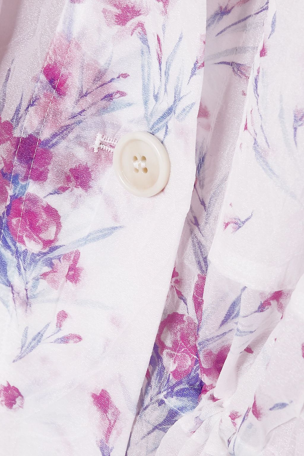 DRIES VAN NOTEN Hooded floral-print crinkled-organza coat