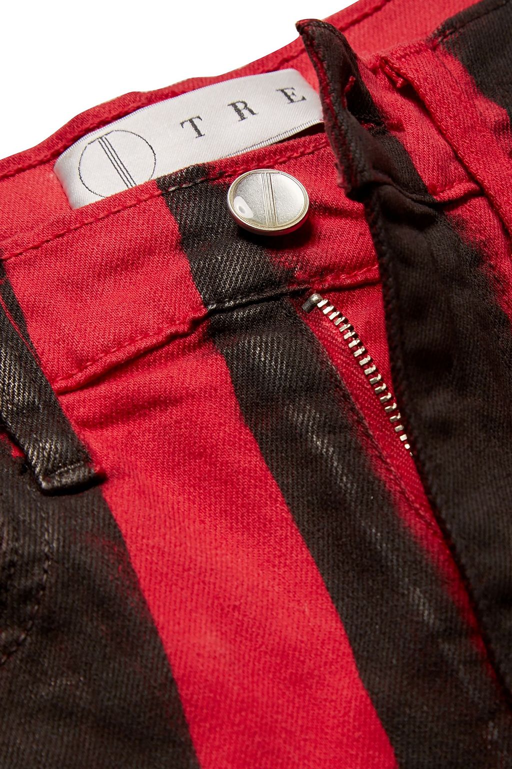 TRE BY NATALIE RATABESI Patti high-rise striped stretch-cotton skinny jeans
