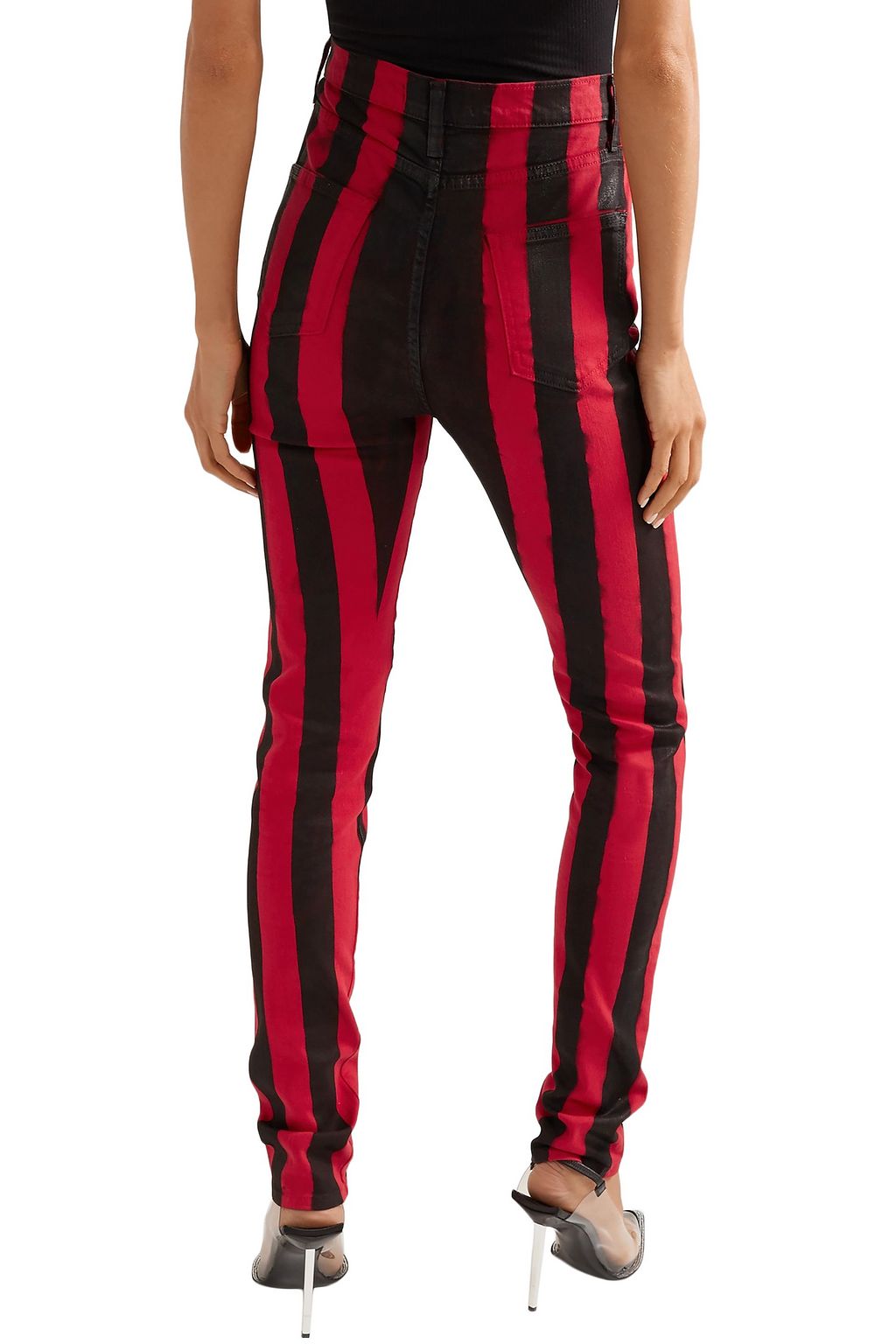 TRE BY NATALIE RATABESI Patti high-rise striped stretch-cotton skinny jeans