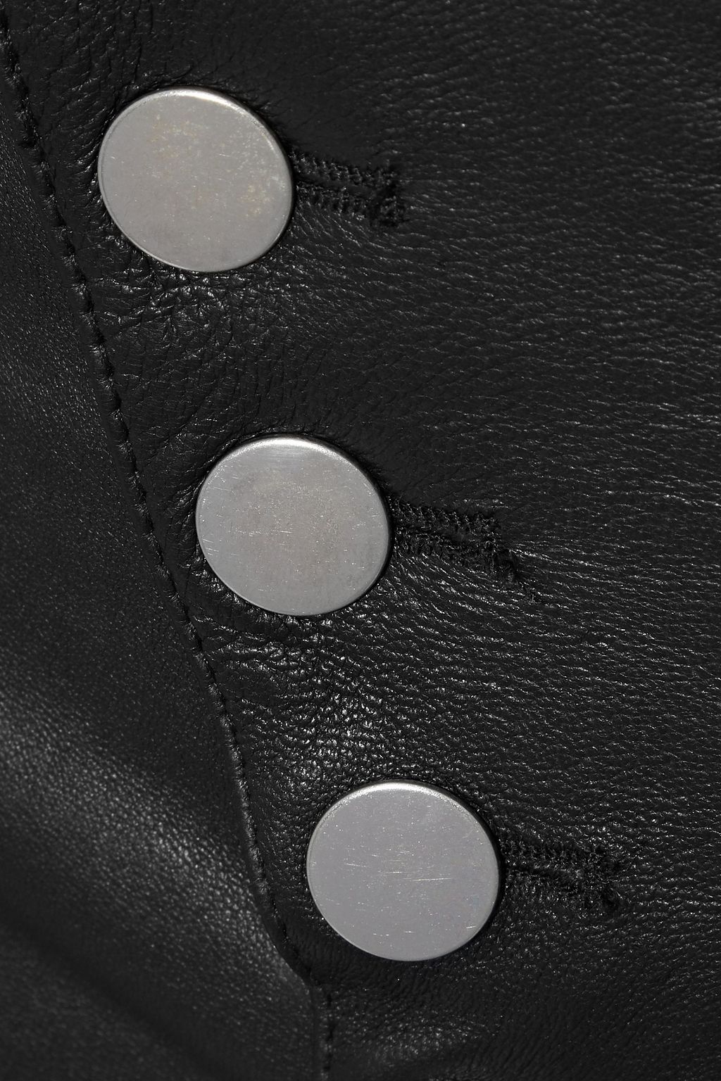 ALEXANDER WANG Snap-detailed leather and denim skinny pants