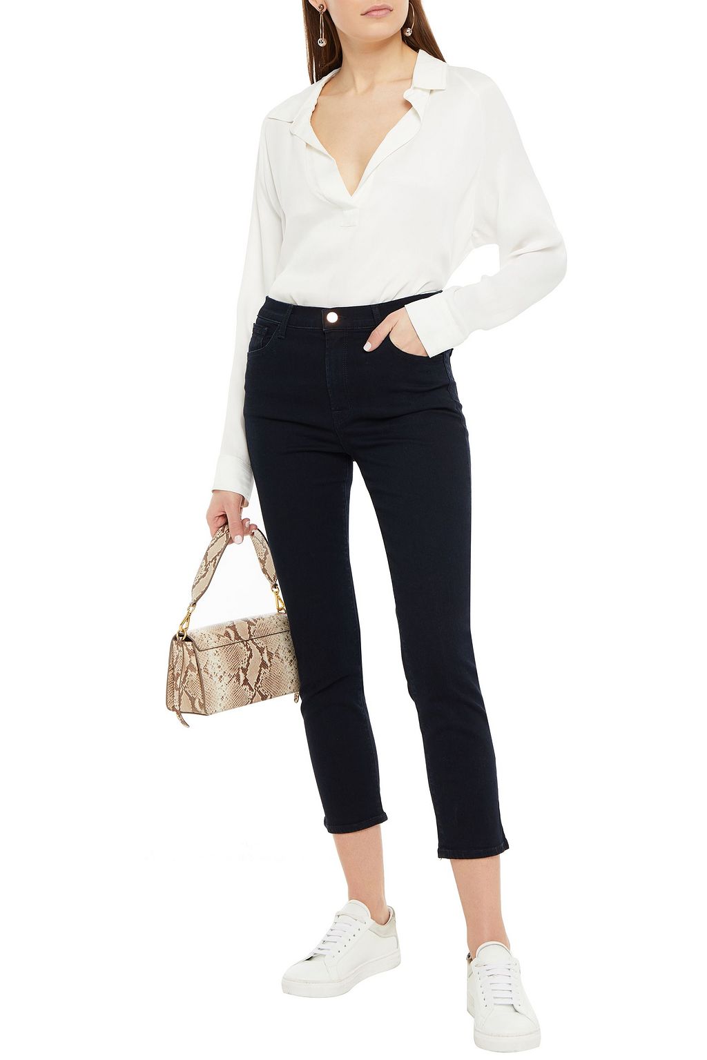 J BRAND Ruby cropped high-rise slim-leg jeans