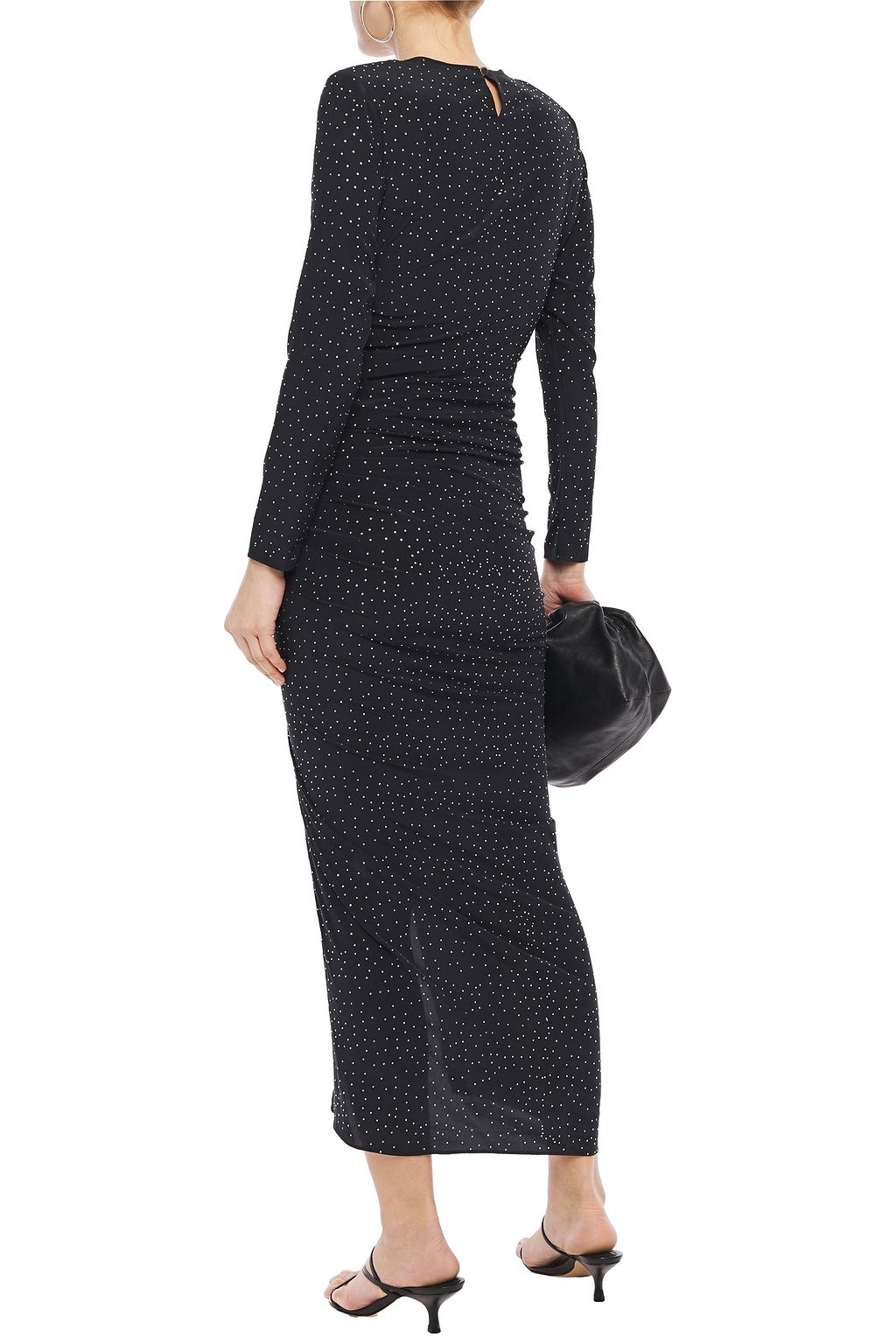VERONICA BEARD Amara crystal-embellished stretch-silk crepe de chine midi dress