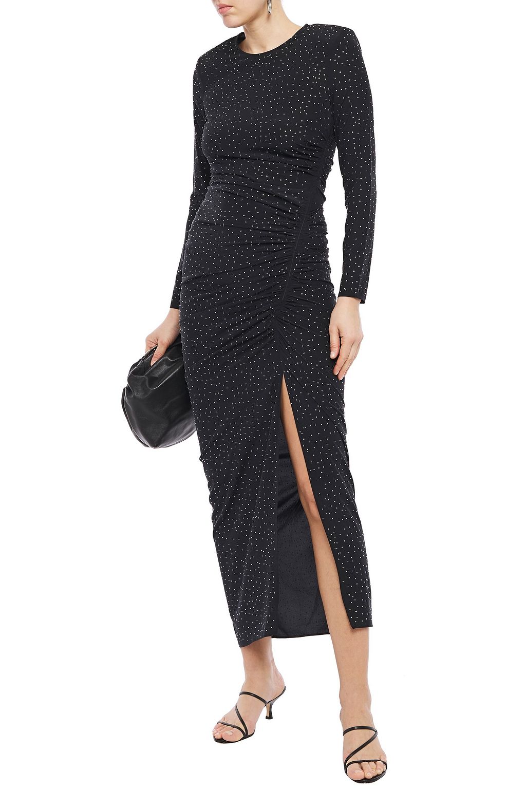 VERONICA BEARD Amara crystal-embellished stretch-silk crepe de chine midi dress