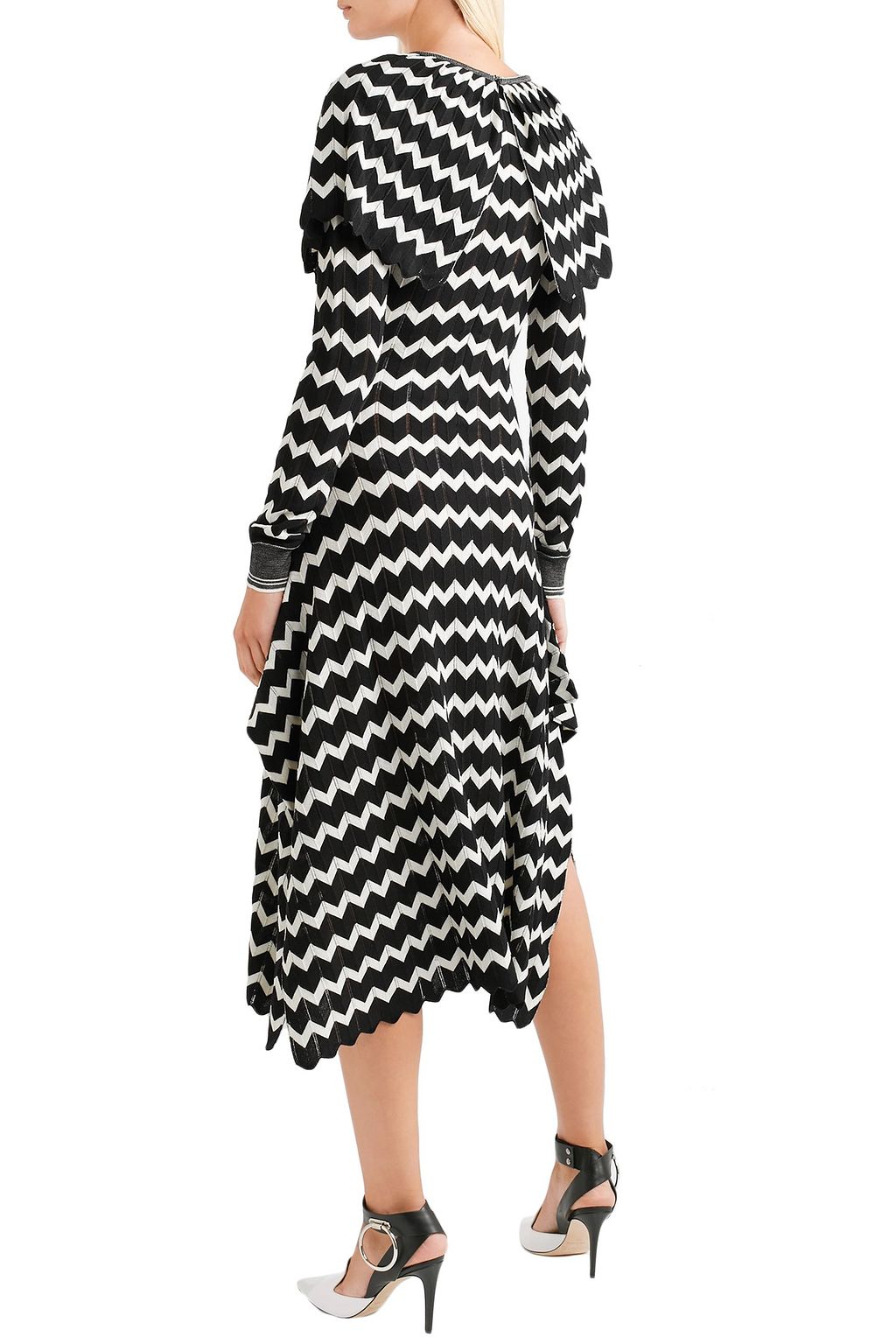 STELLA MCCARTNEY Cape-effect intarsia wool midi dress