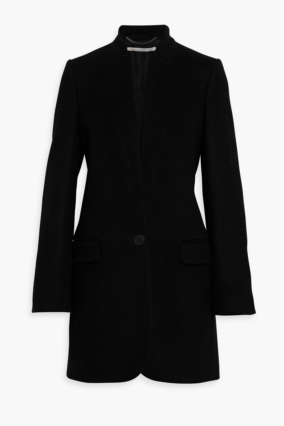 Stella Mccartney Brushed Wool-blend Felt Coat In Black