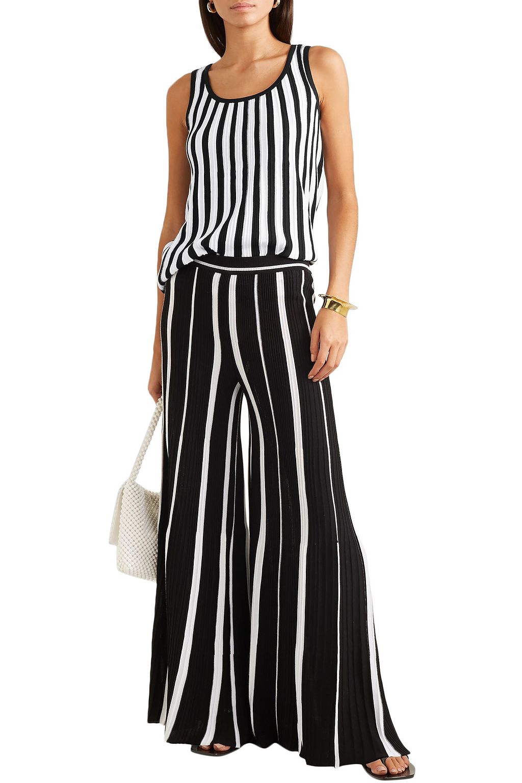 MISSONI Striped ribbed cotton tank