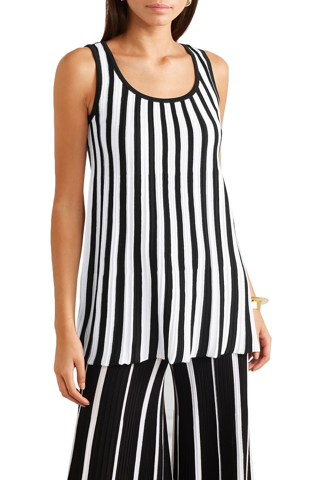 MISSONI Striped ribbed cotton tank