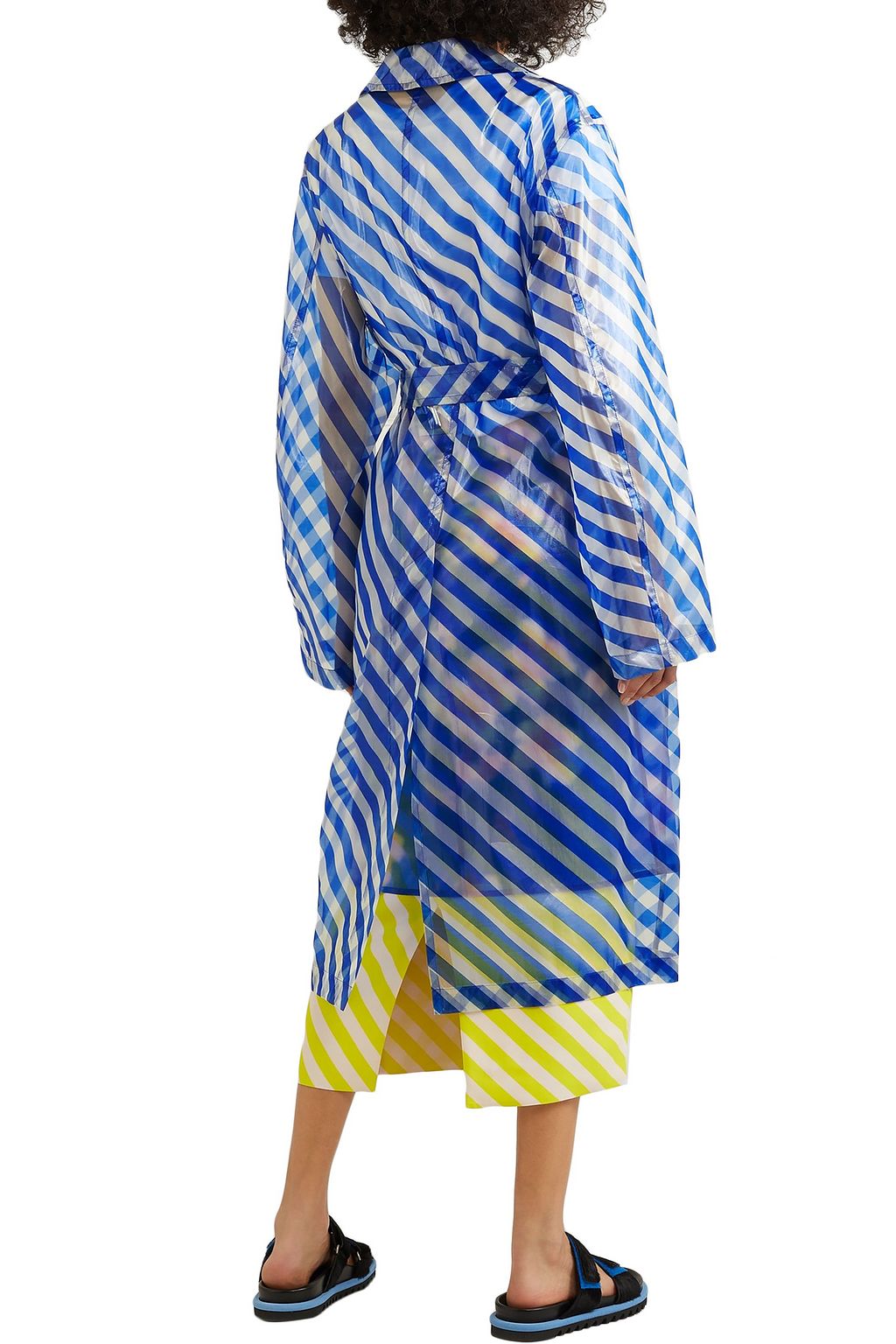 DRIES VAN NOTEN Striped organza trench coat