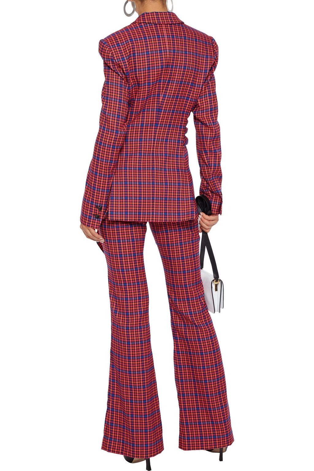 PRABAL GURUNG Draped checked woven blazer
