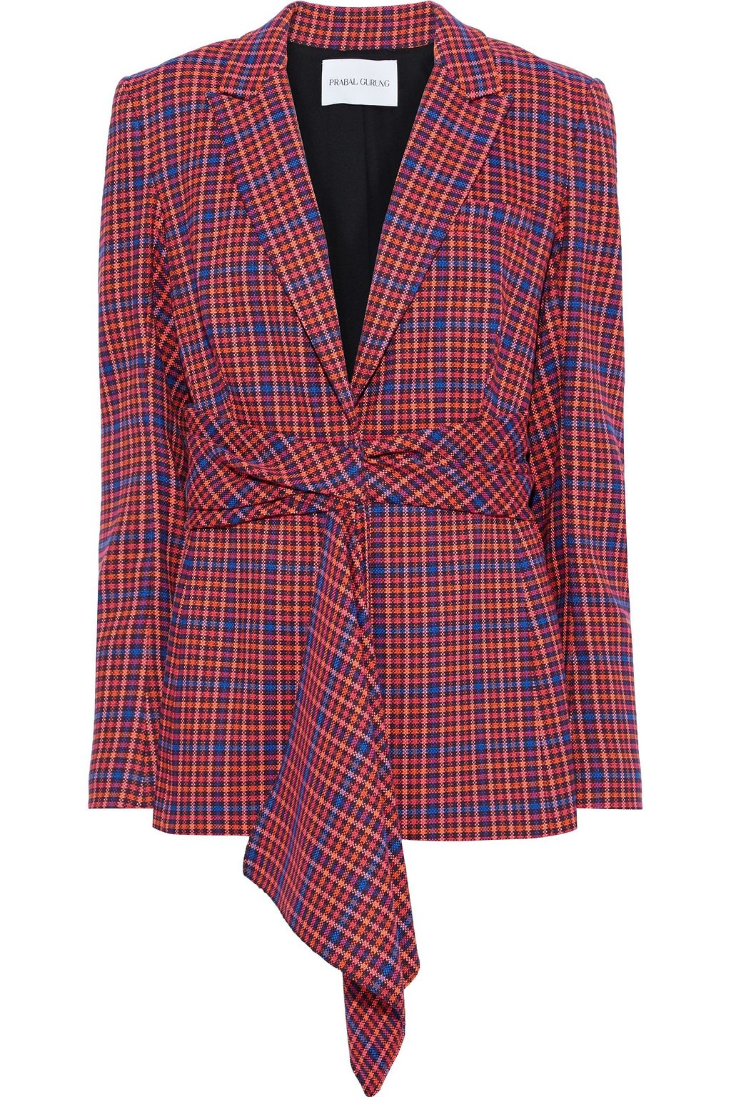 red checked blazer dress