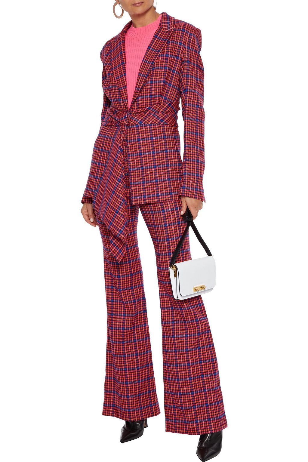 PRABAL GURUNG Draped checked woven blazer