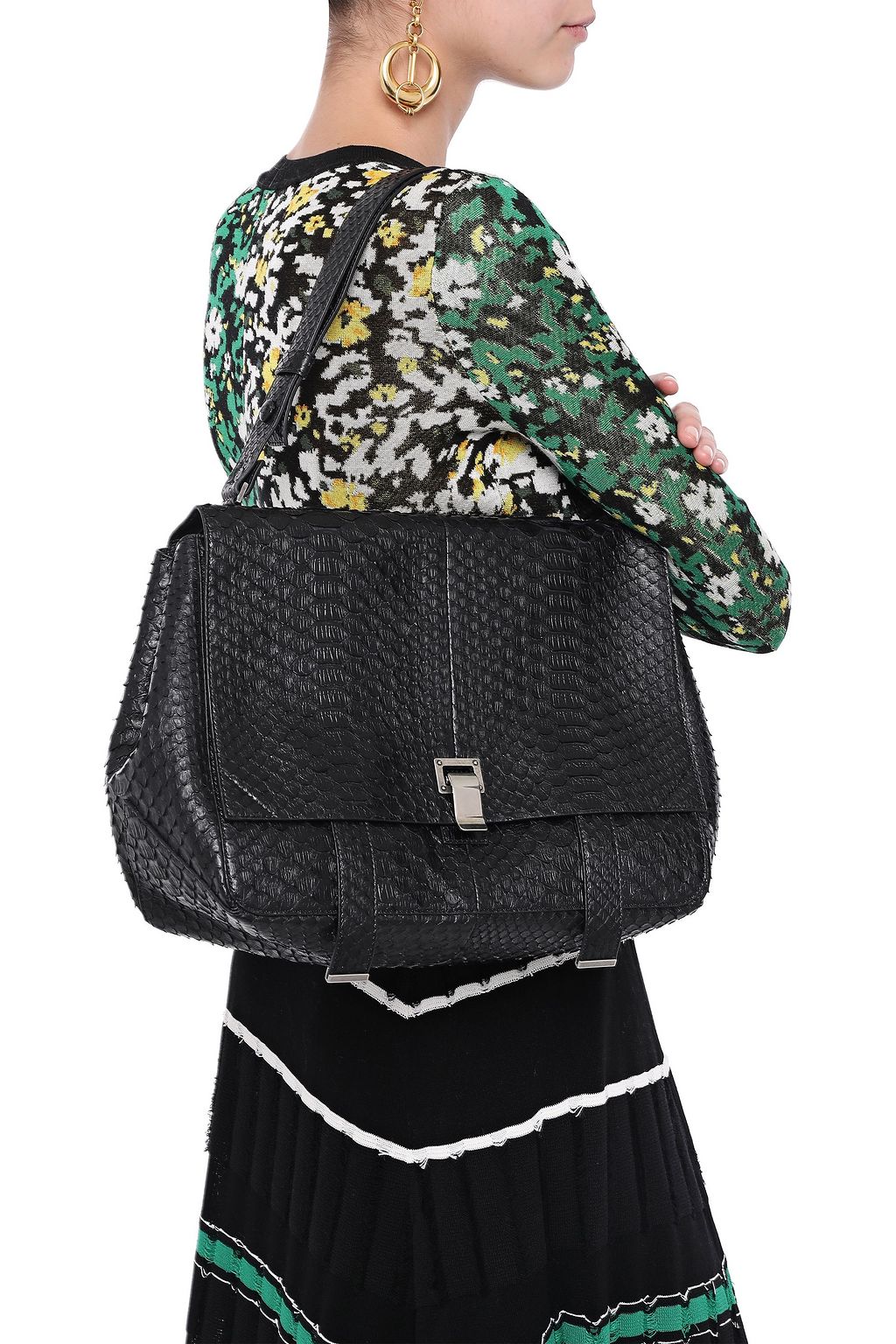 PROENZA SCHOULER PS Courier python shoulder bag