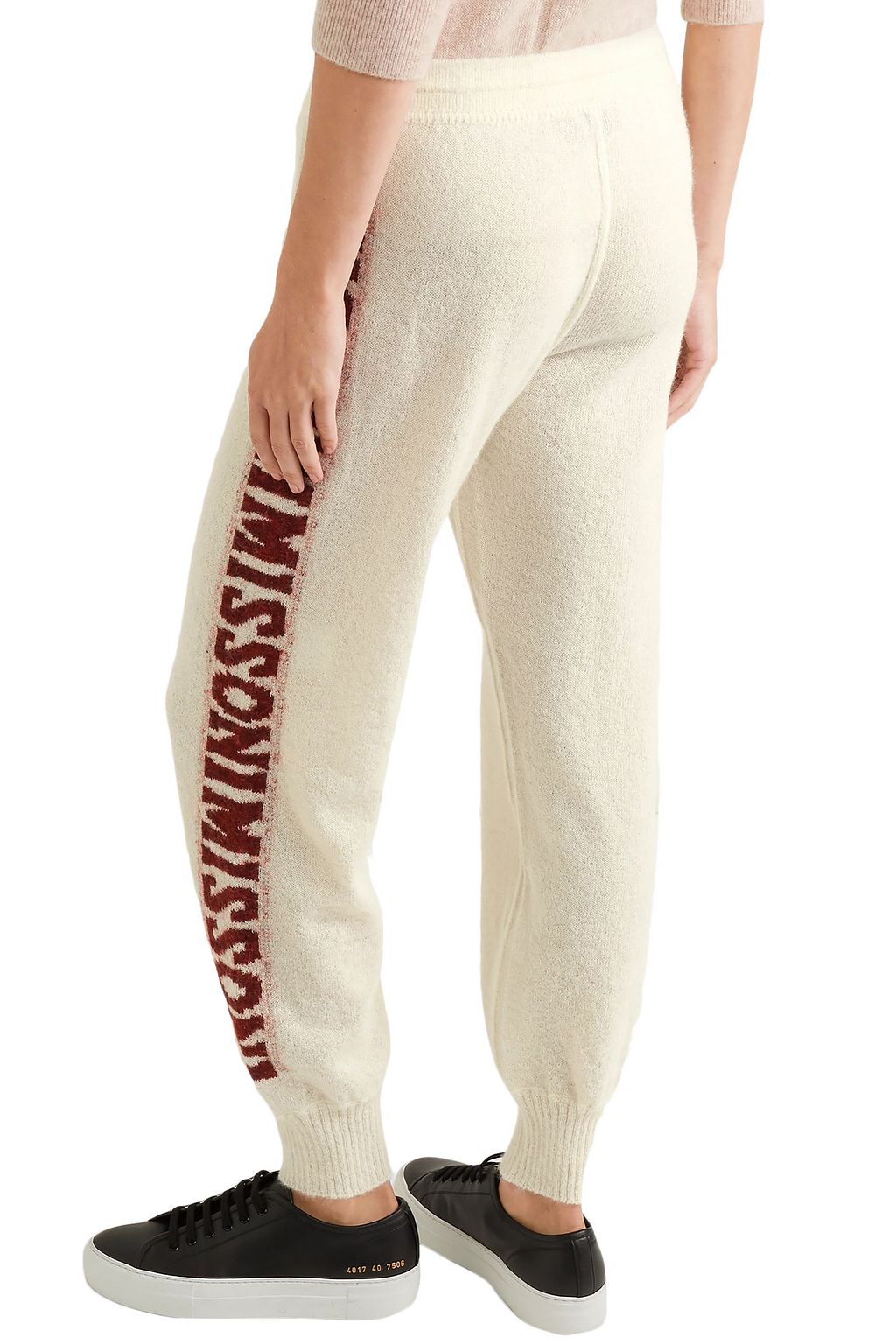 MISSONI Monogram-trimmed brushed crochet-knit track pants