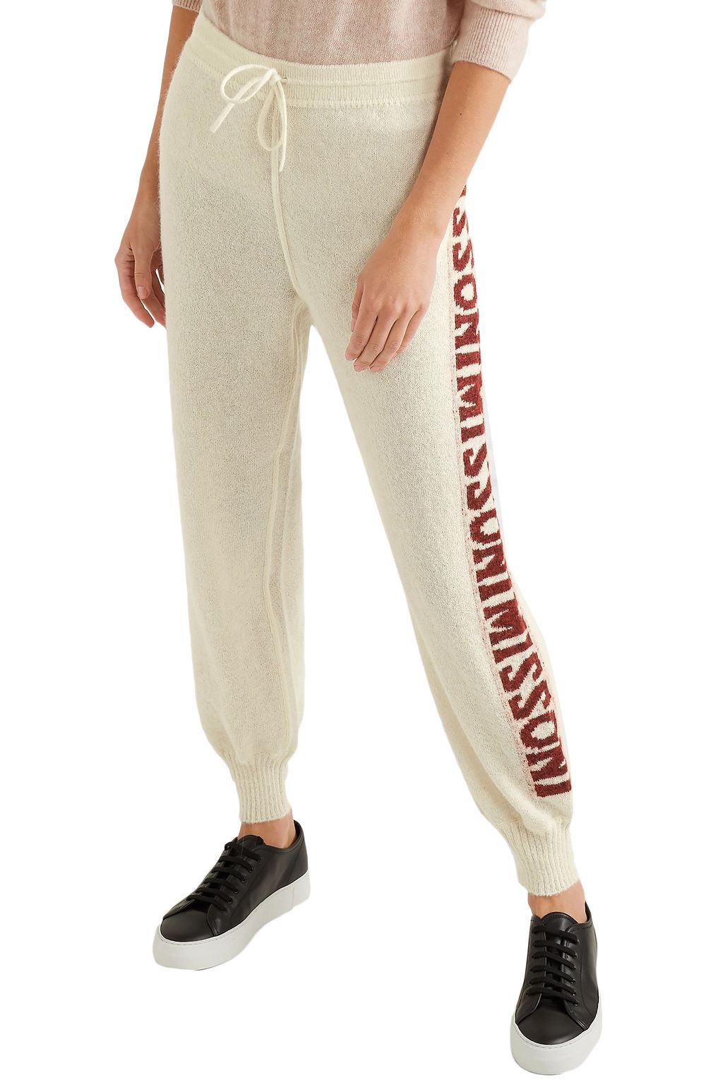 MISSONI Monogram-trimmed brushed crochet-knit track pants