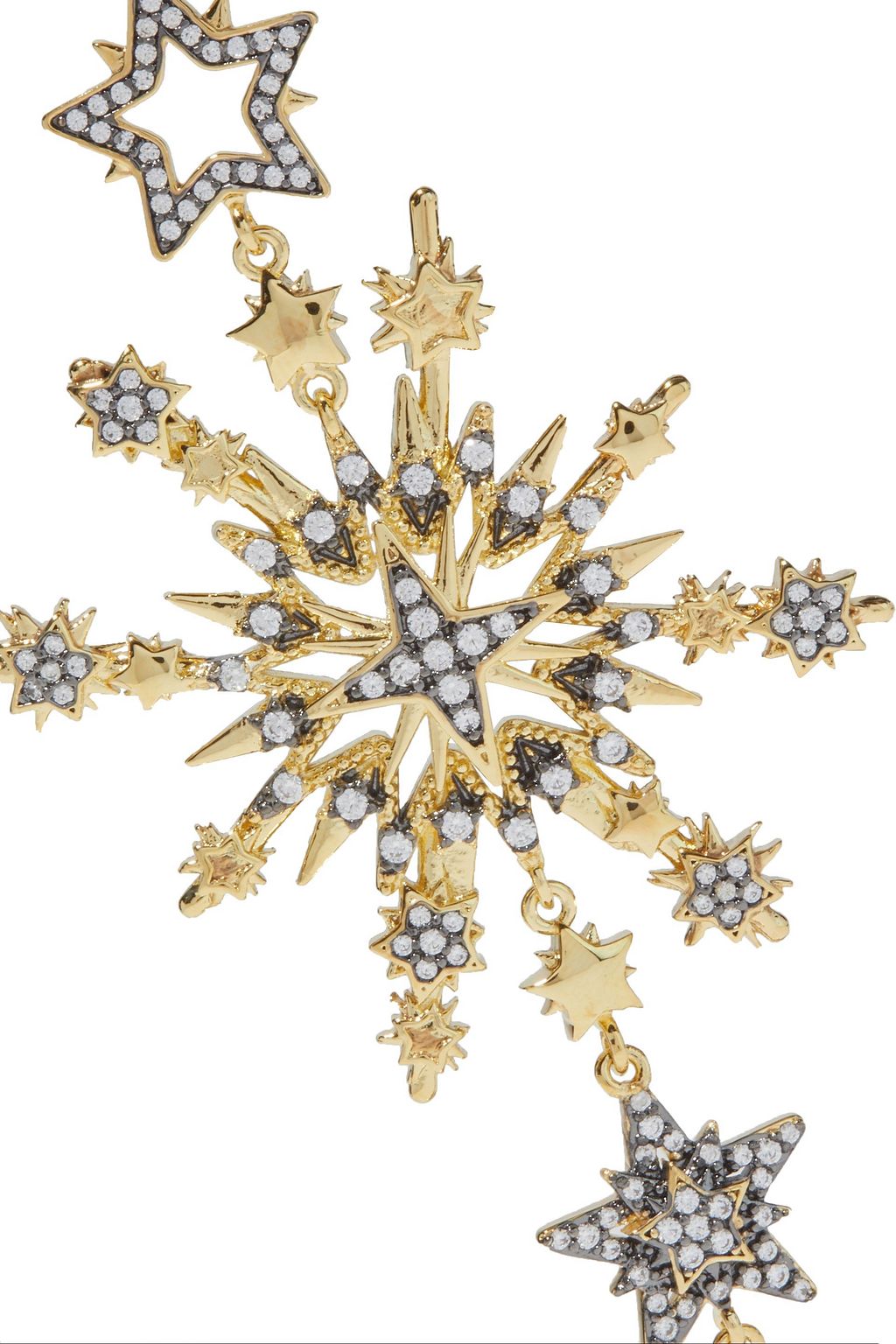 NOIR JEWELRY Charmed 14-karat gold-plated crystal earrings