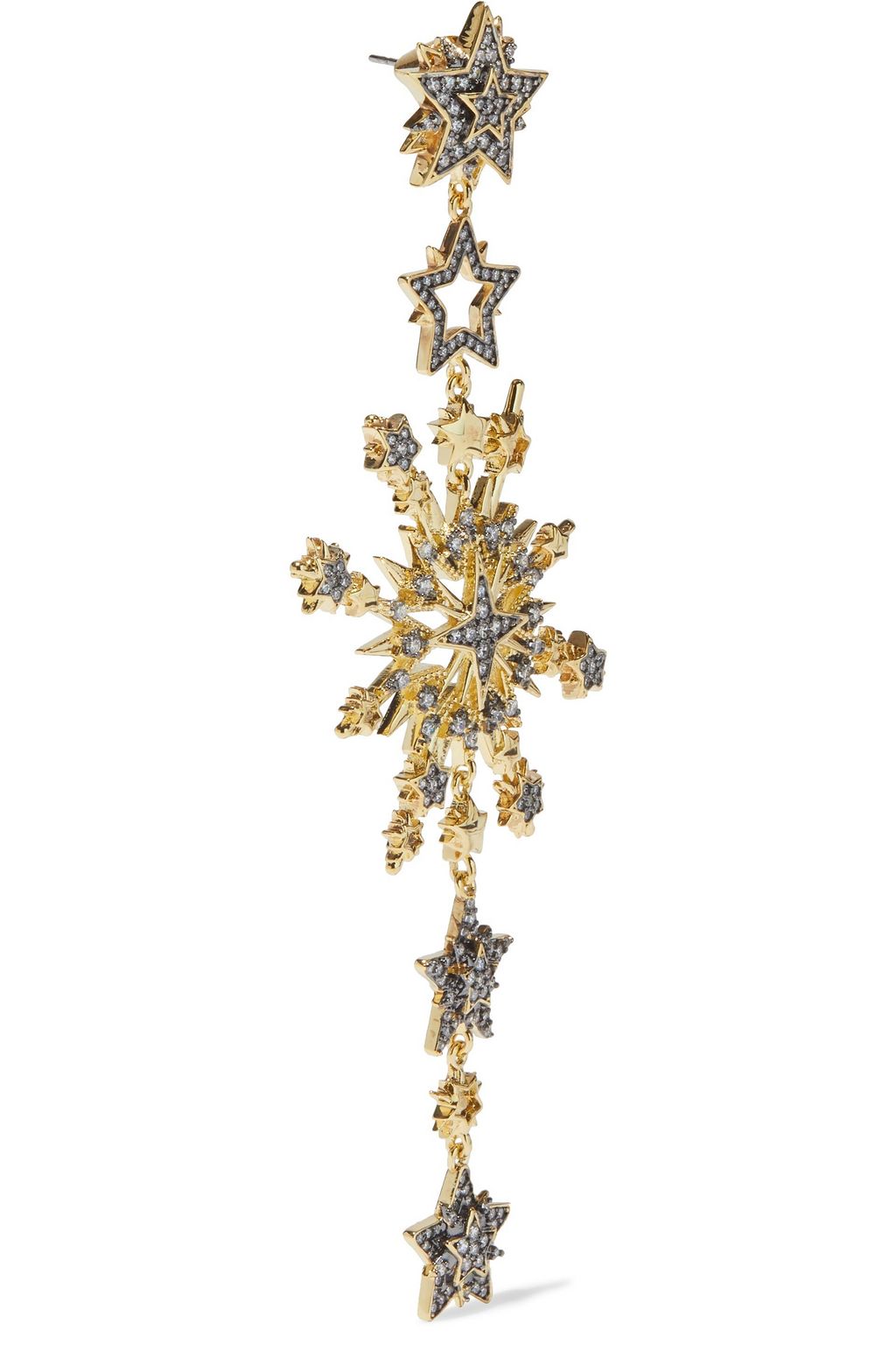 NOIR JEWELRY Charmed 14-karat gold-plated crystal earrings