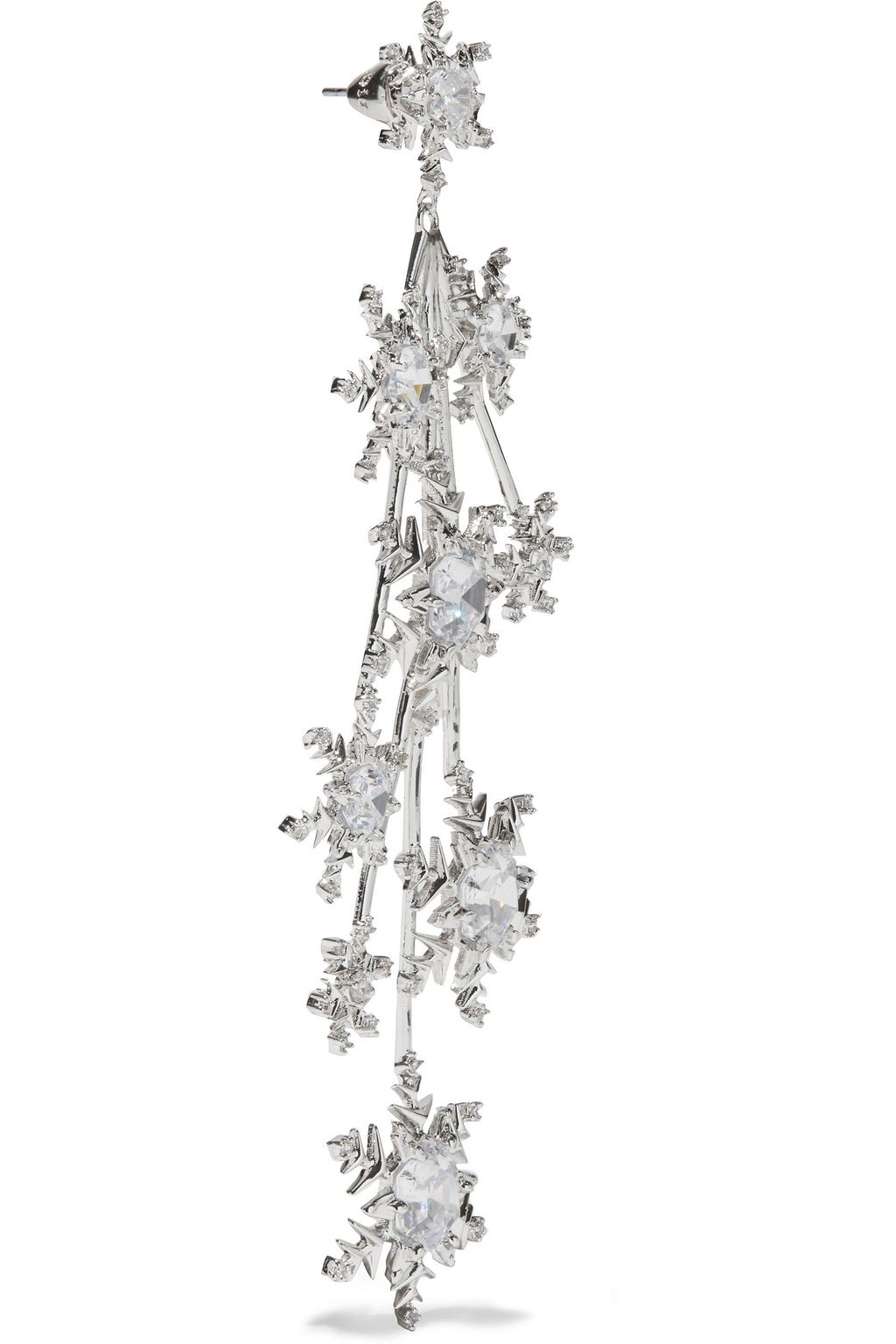 NOIR JEWELRY Rhodium-plated crystal earrings