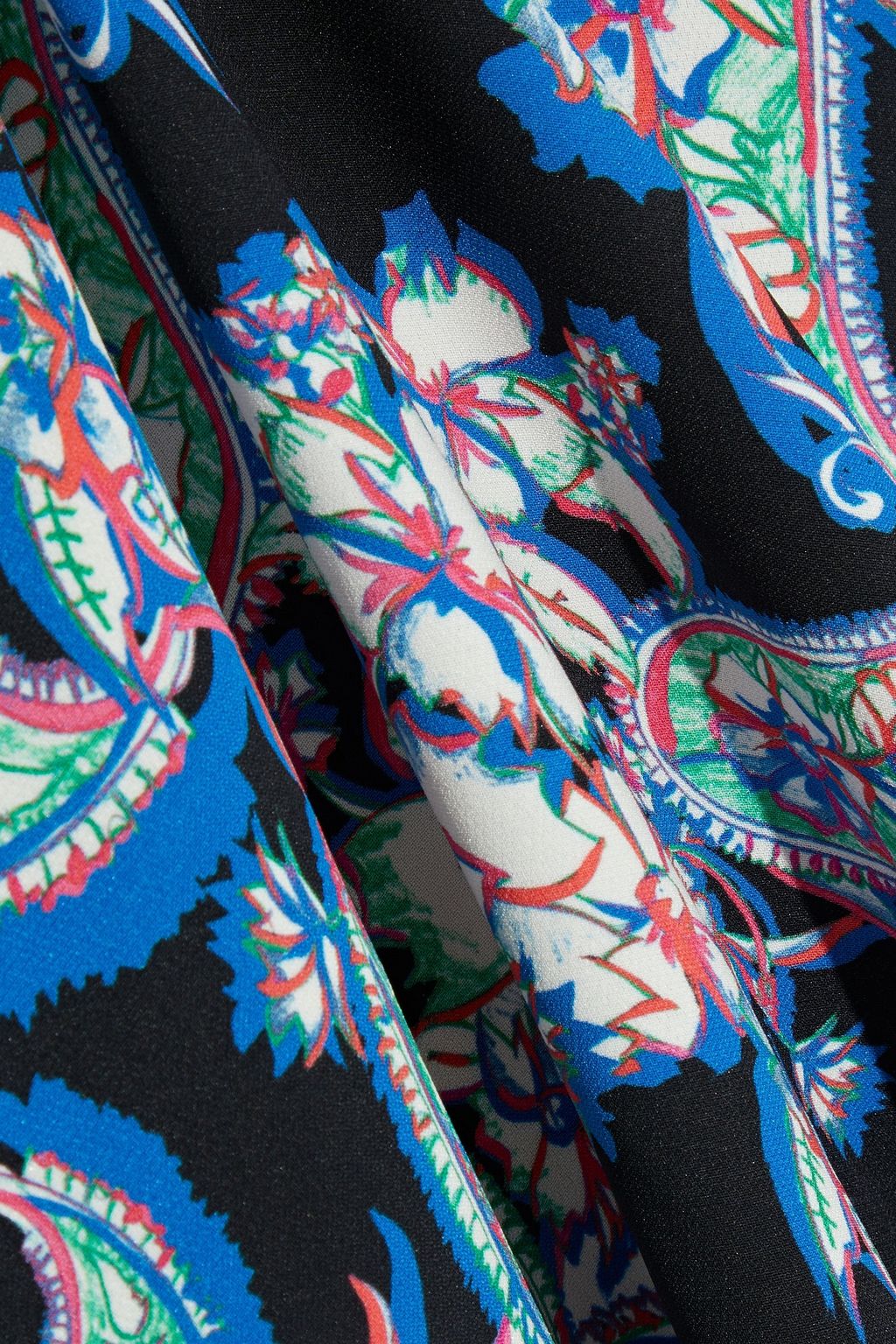 PRABAL GURUNG Printed chiffon-paneled silk-crepe midi dress
