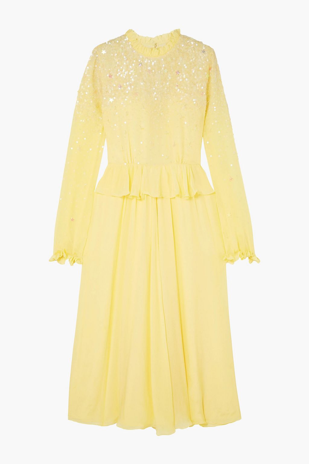 pastel yellow chiffon dress