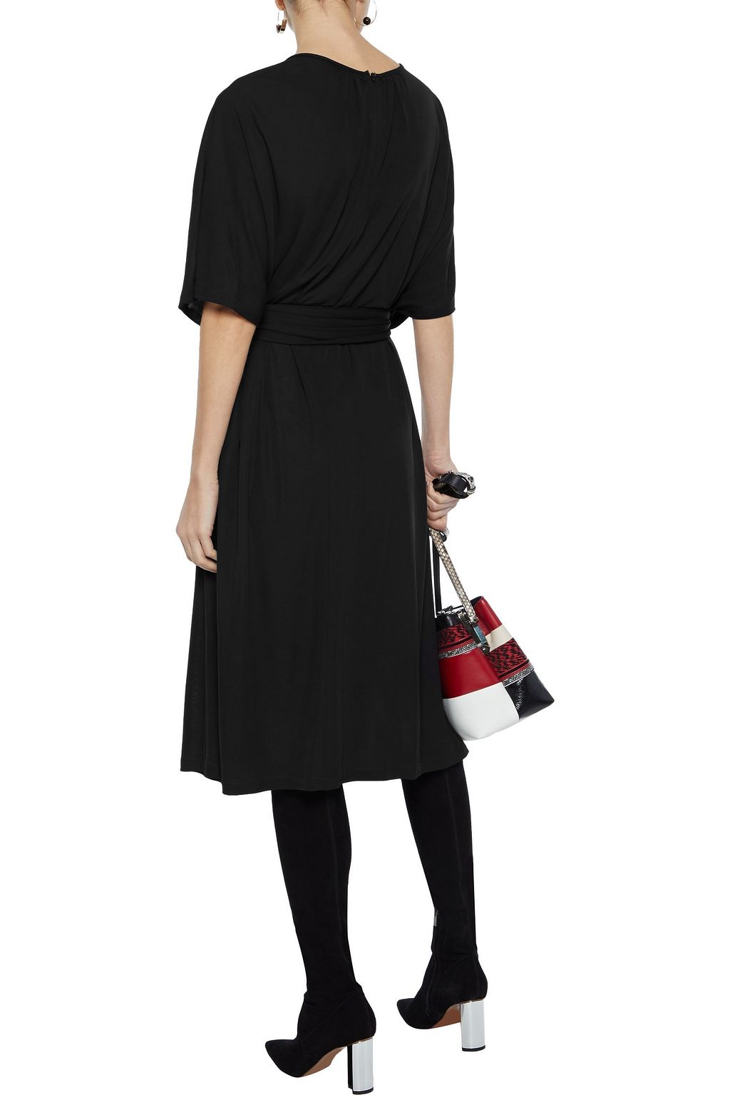 JOSEPH Ibiza belted jersey midi dress