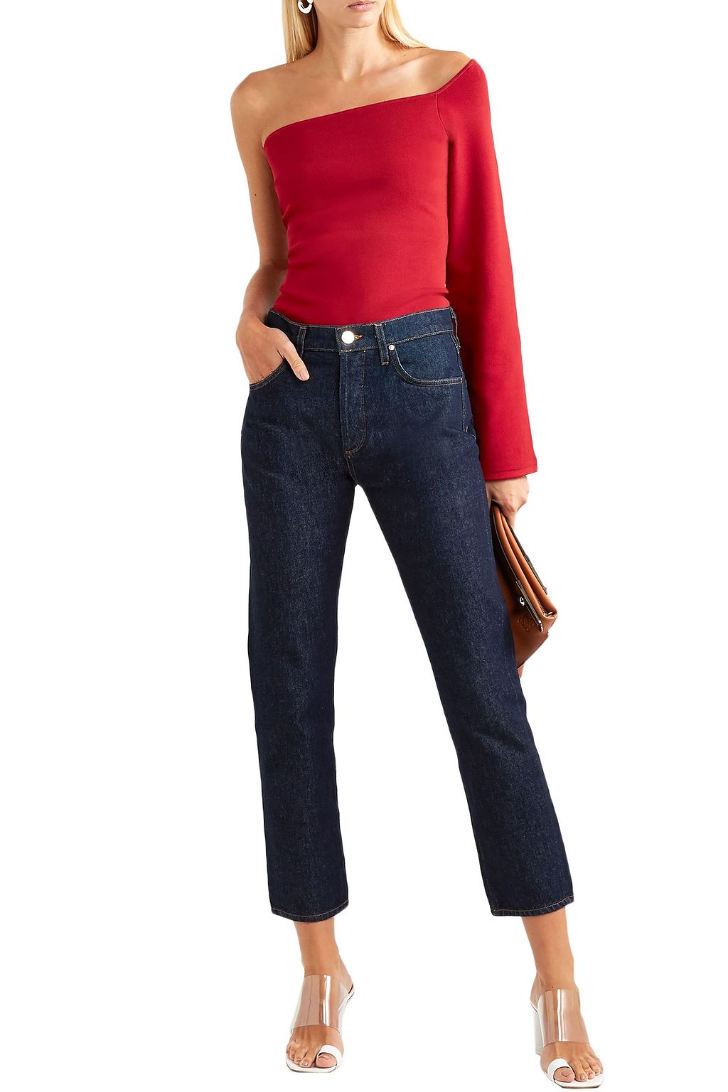 Pink High-rise wide-leg jeans | Sale up 