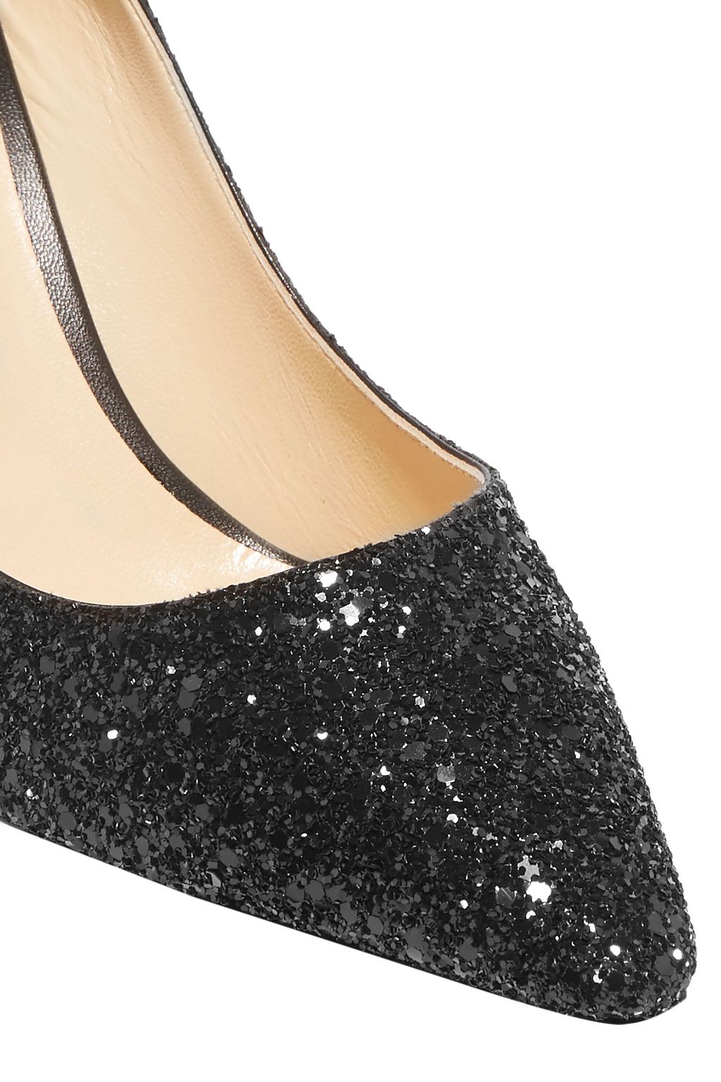 JIMMY CHOO Romy 85 glittered woven pumps