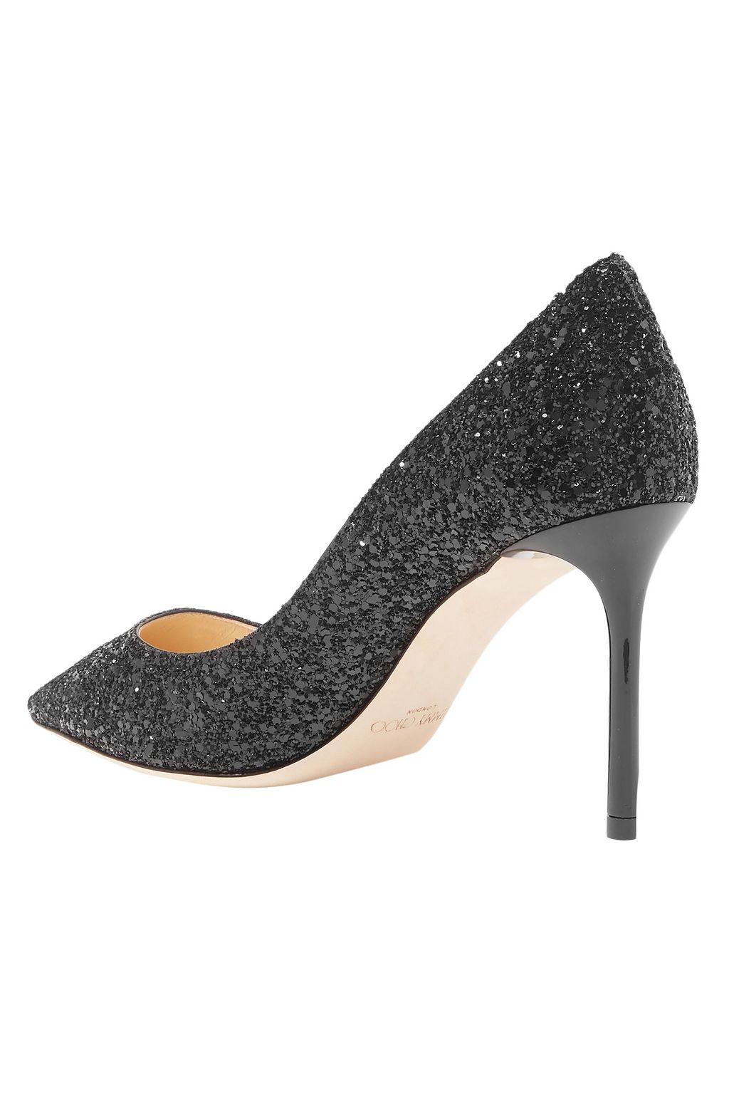 JIMMY CHOO Romy 85 glittered woven pumps