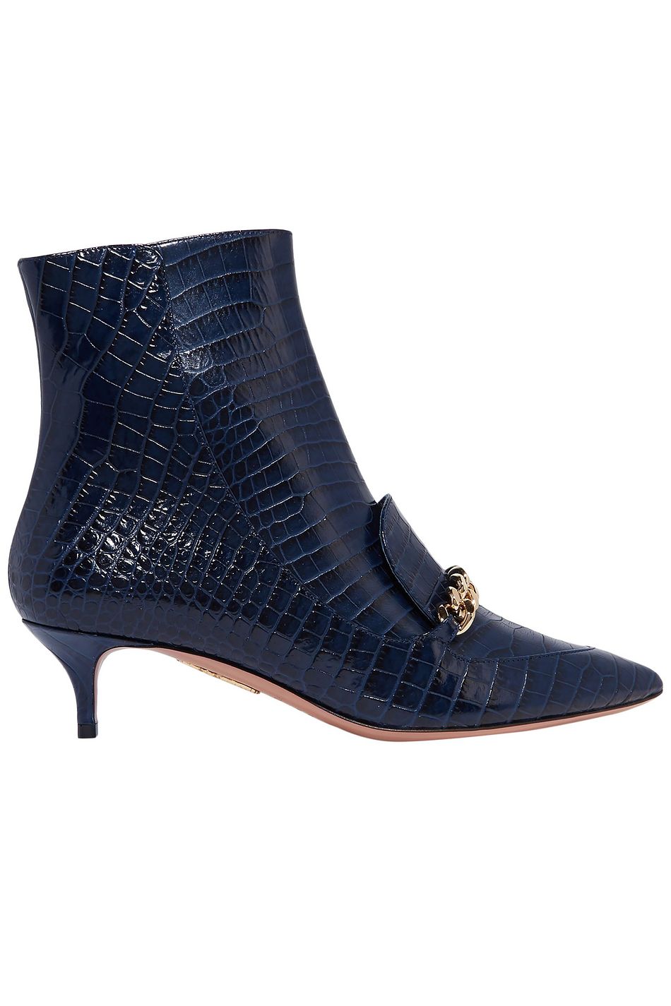 croc effect ankle boots