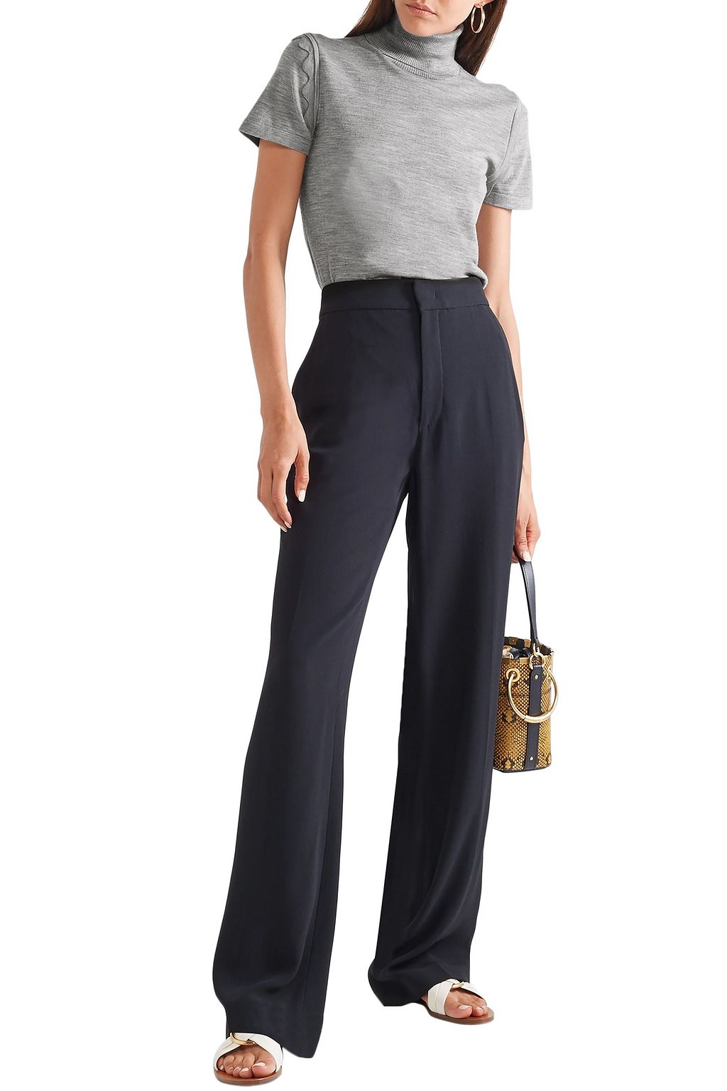 CHLOÉ Scalloped wool turtleneck sweater