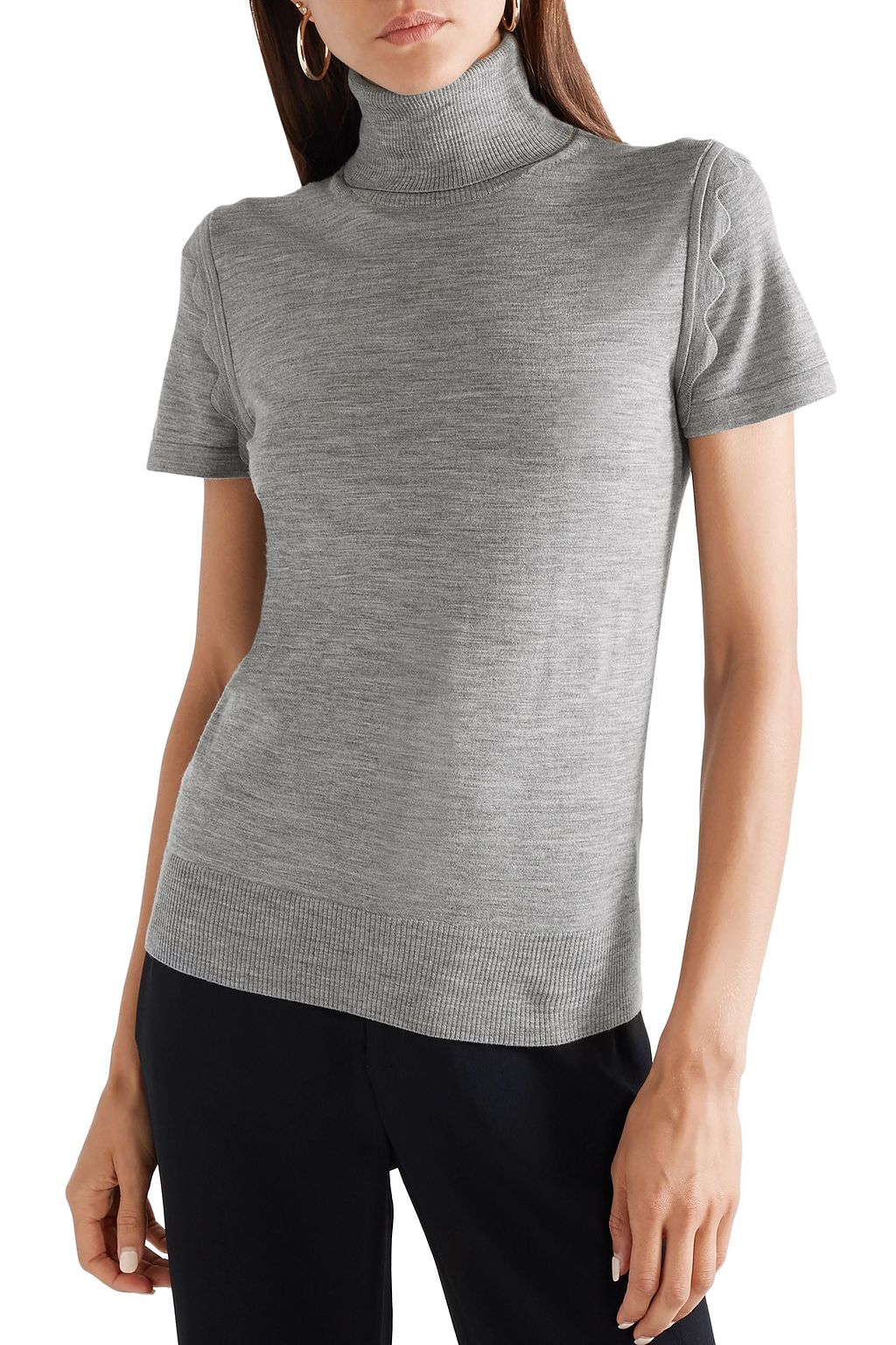 CHLOÉ Scalloped wool turtleneck sweater