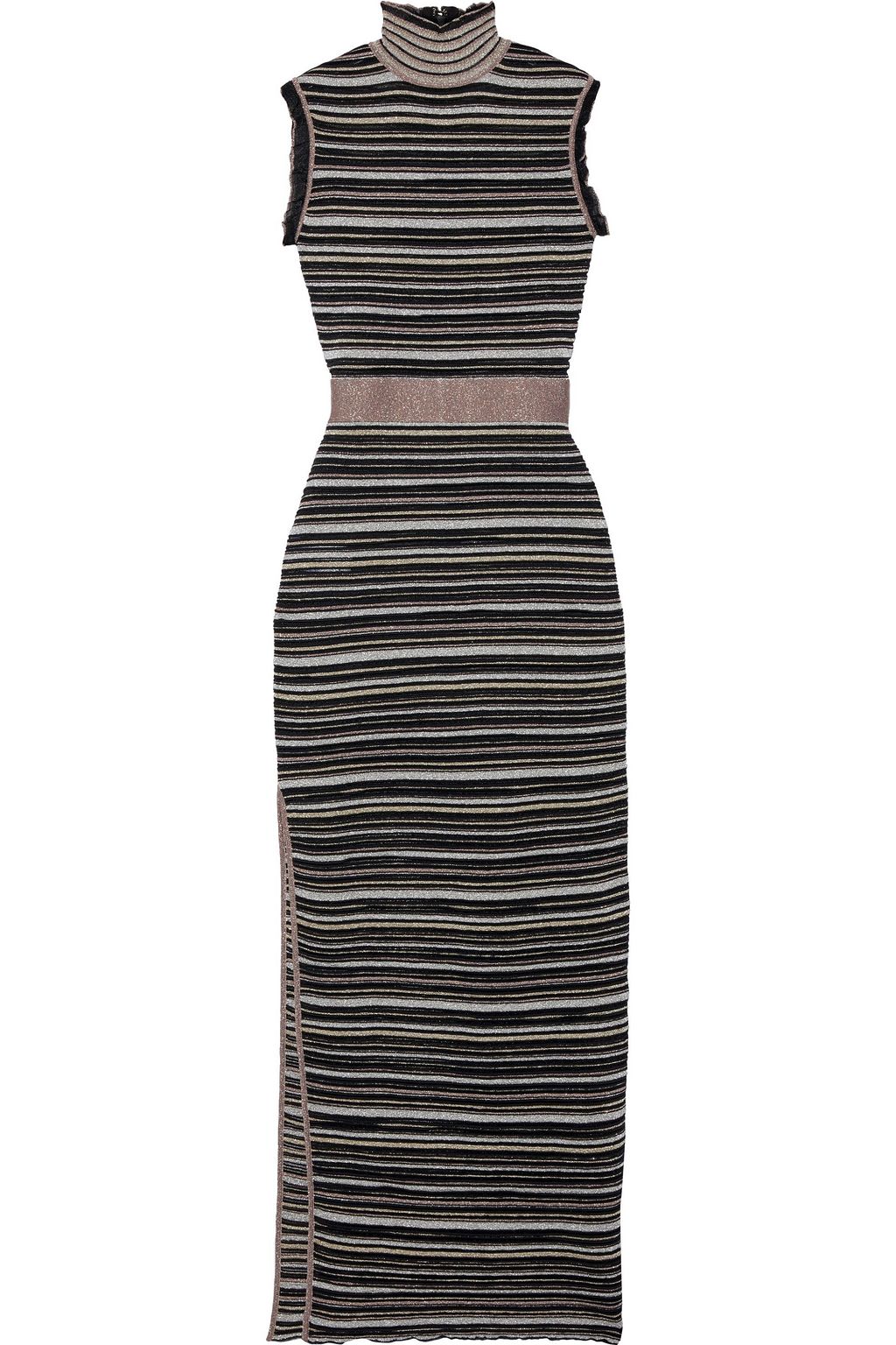 off white ruffle mesh gown