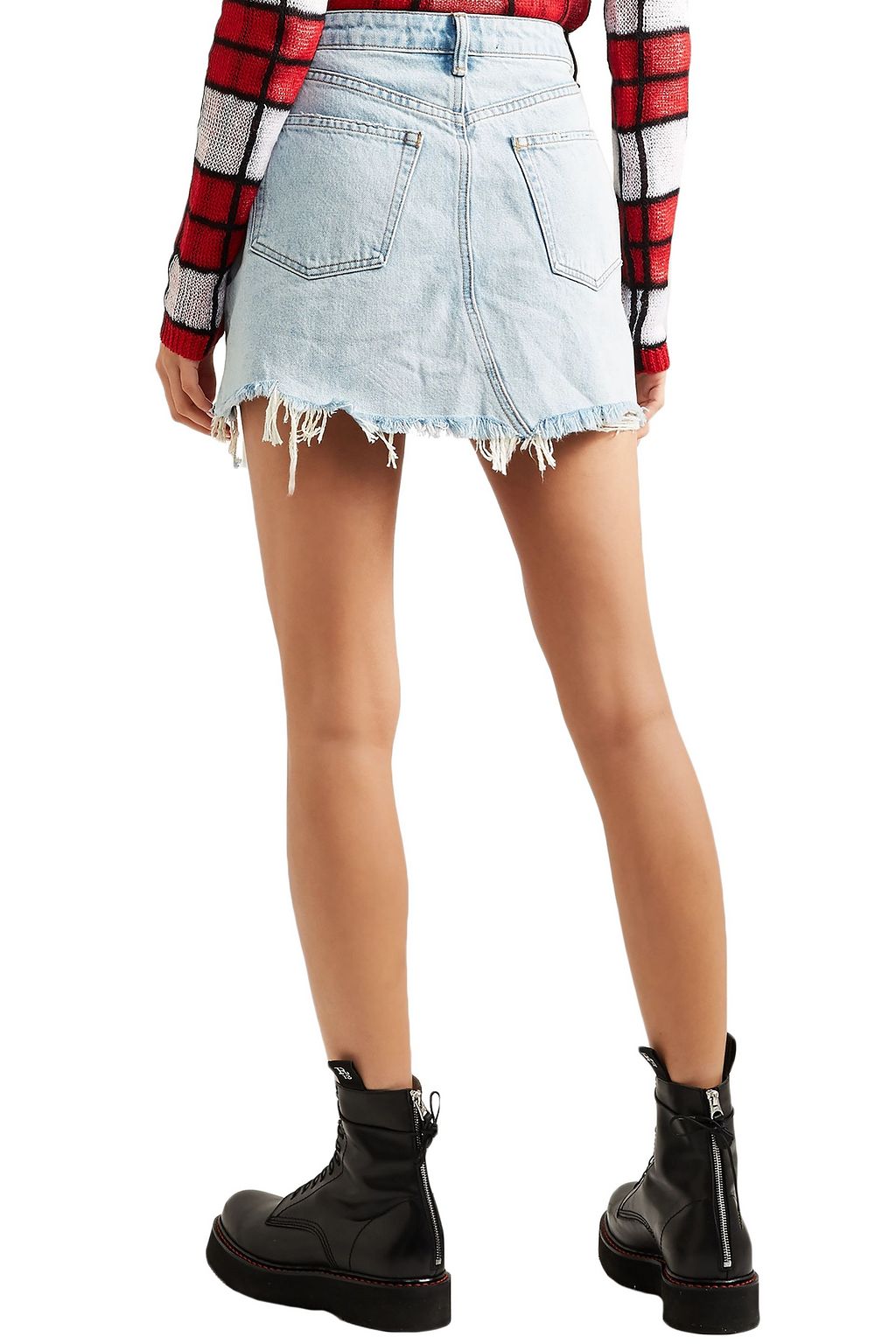 ALEXANDER WANG Distressed denim mini skirt