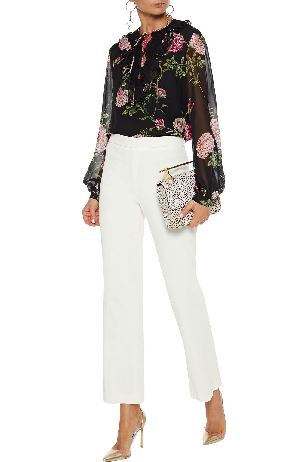 GIAMBATTISTA VALLI Cropped cotton-blend straight-leg pants