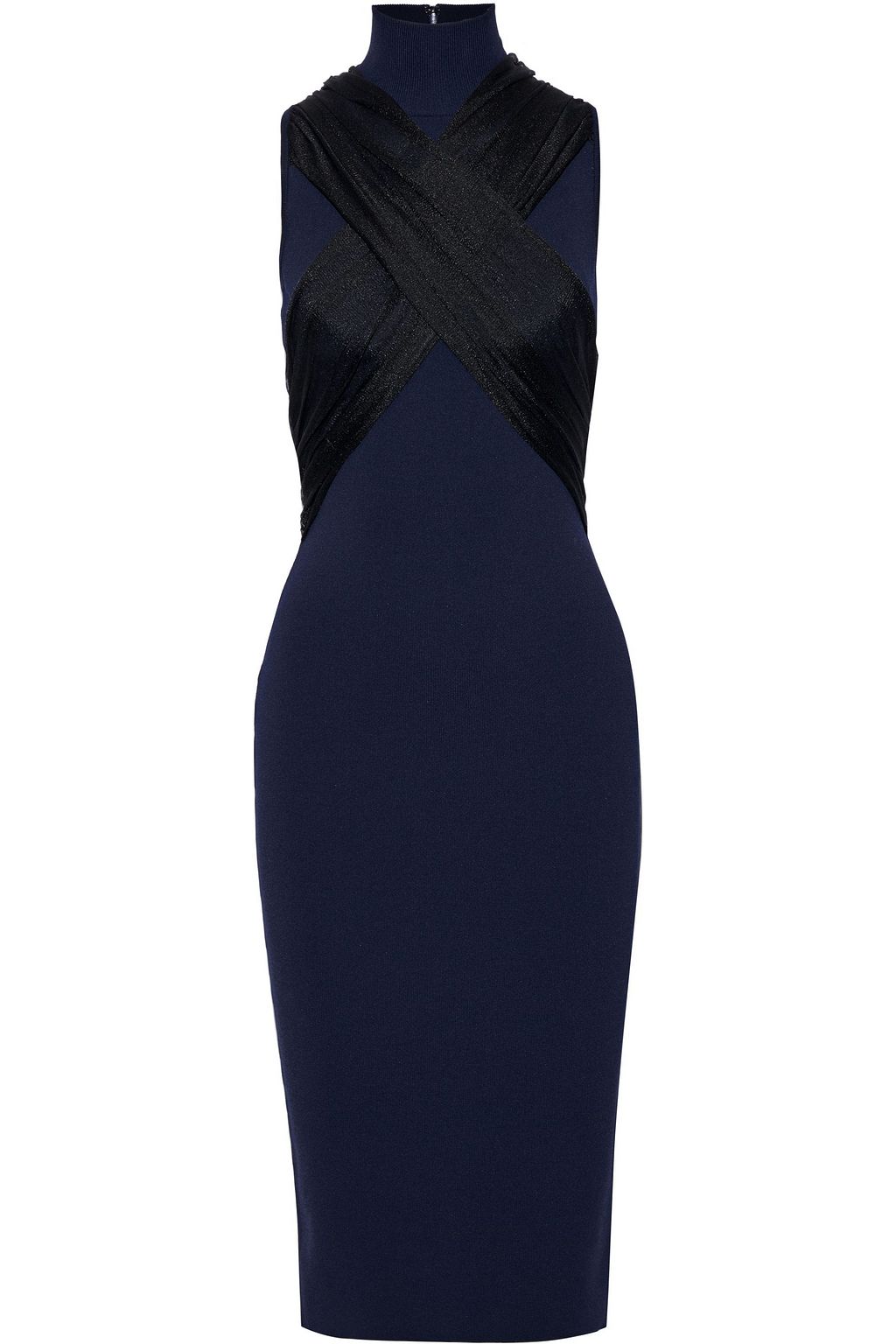 navy blue turtleneck dress