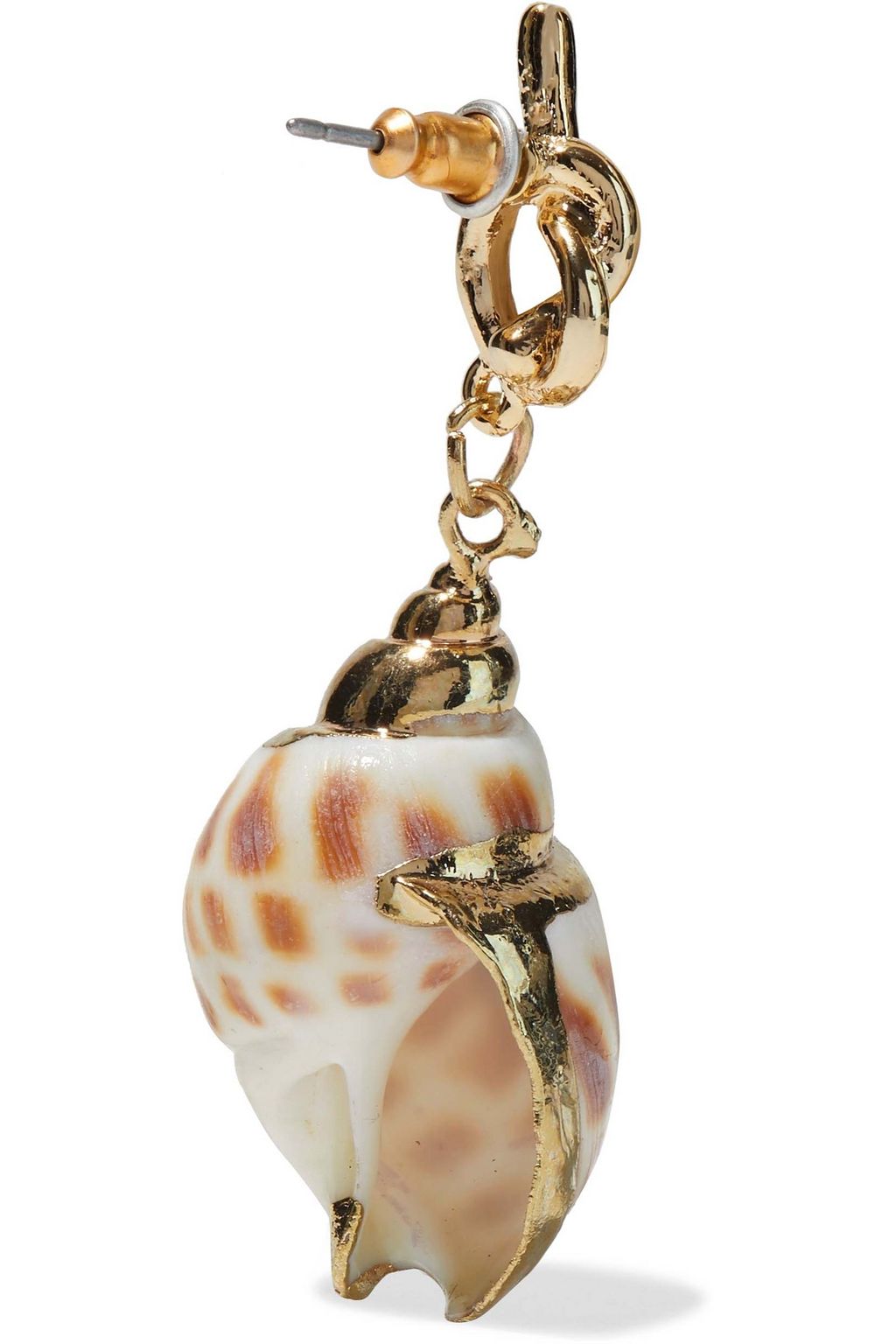 KENNETH JAY LANE Gold-plated shell earrings